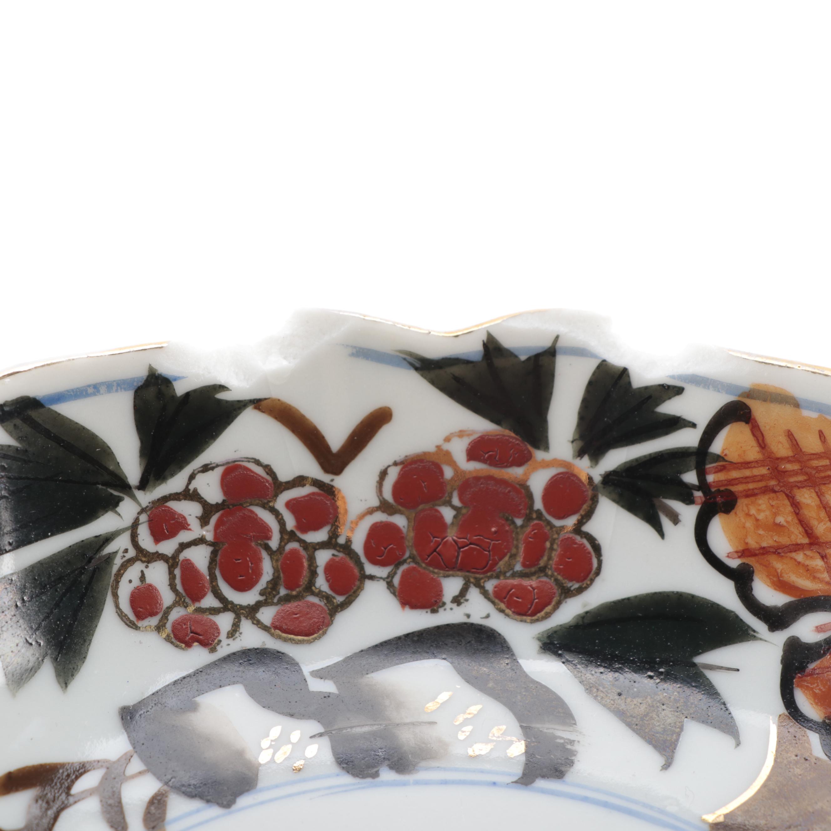 Japanese Imari  Porcelain Bowls with Wooden Stands, Antique