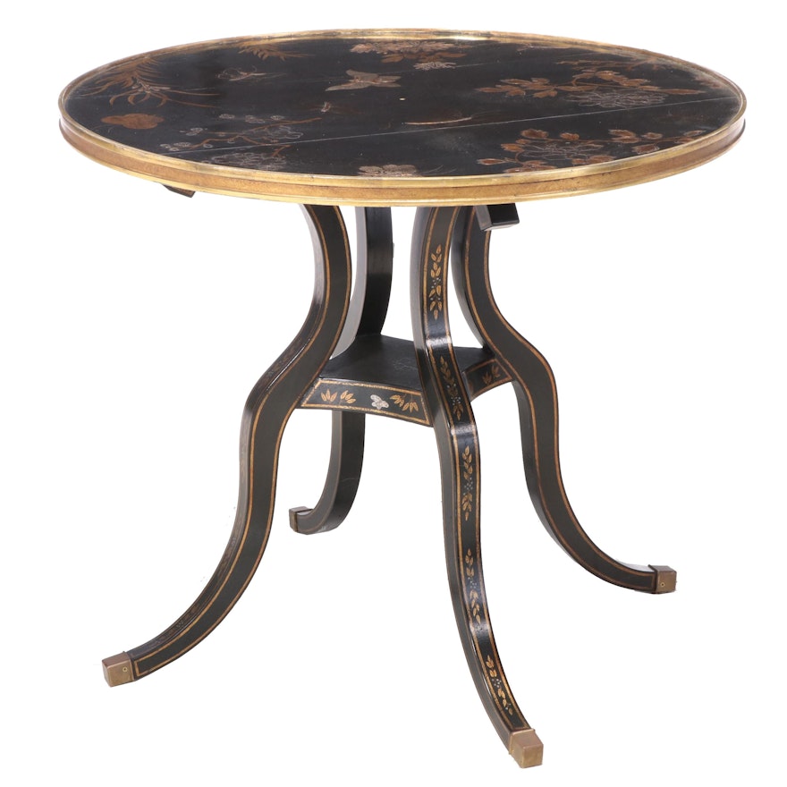 Dessin Fournir Chinoiserie Lacquered Center Table, 21st Century