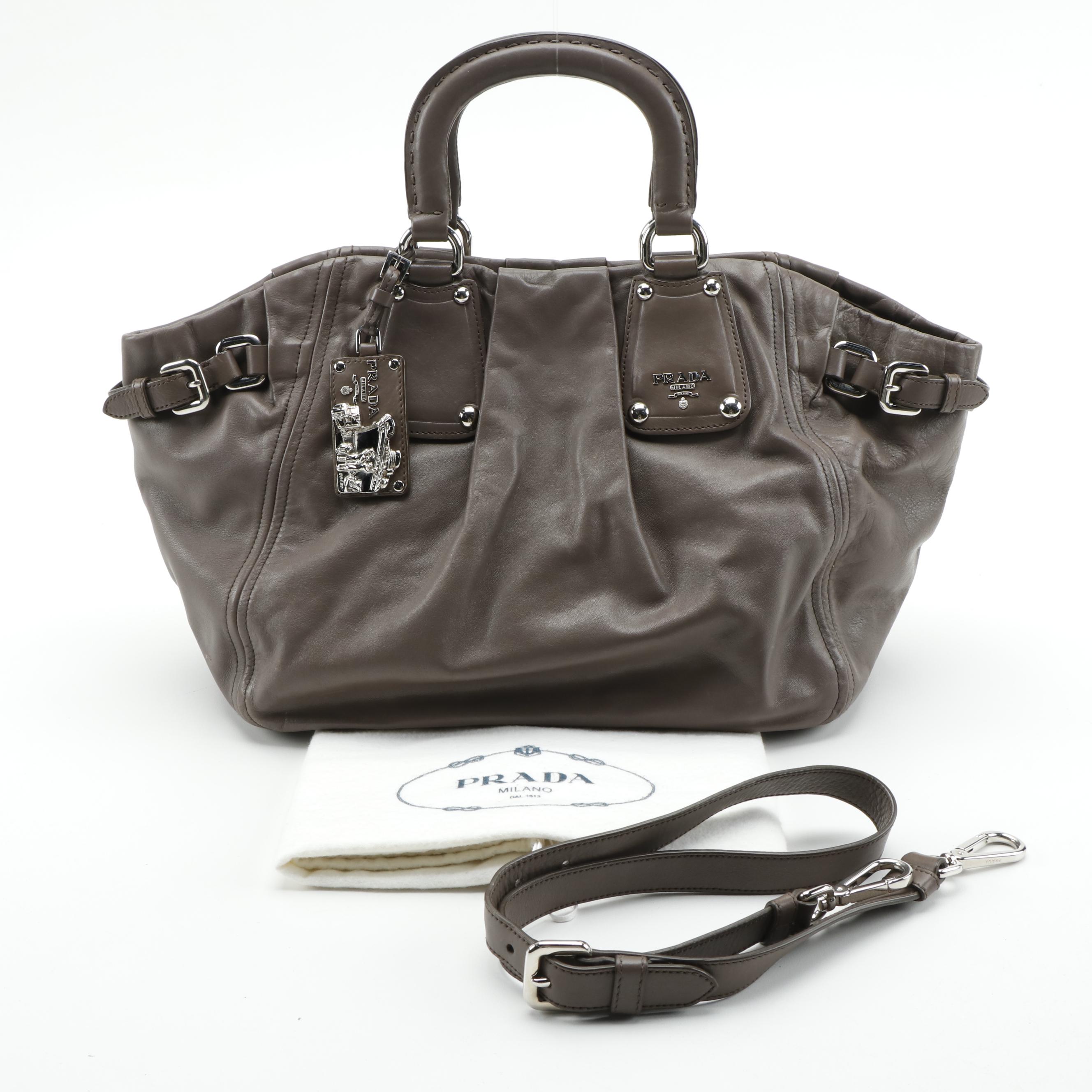 Prada Soft Calf Leather Two-Way Tote