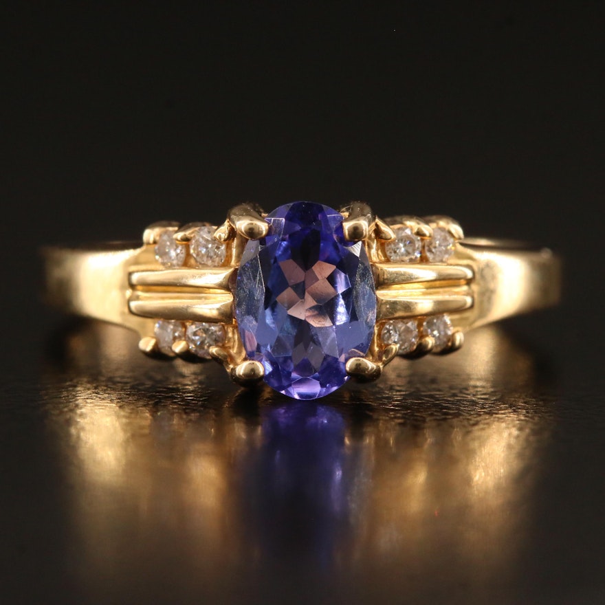 14K Tanzanite and Diamond Ring