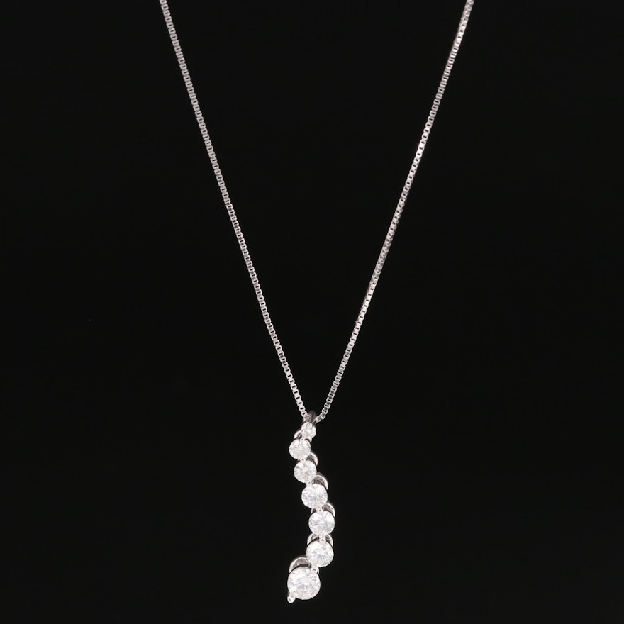 14K Diamond Journey Pendant Necklace