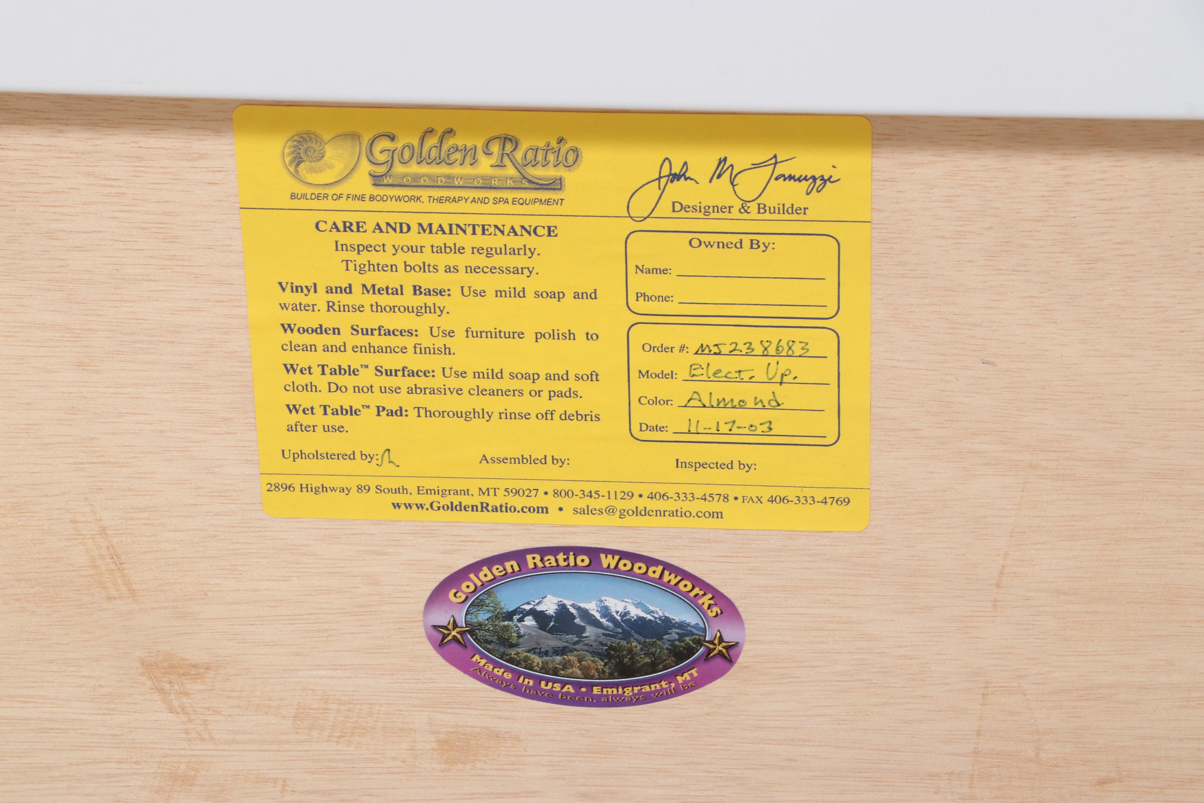 Golden Ratio Electric Lift Massage Table