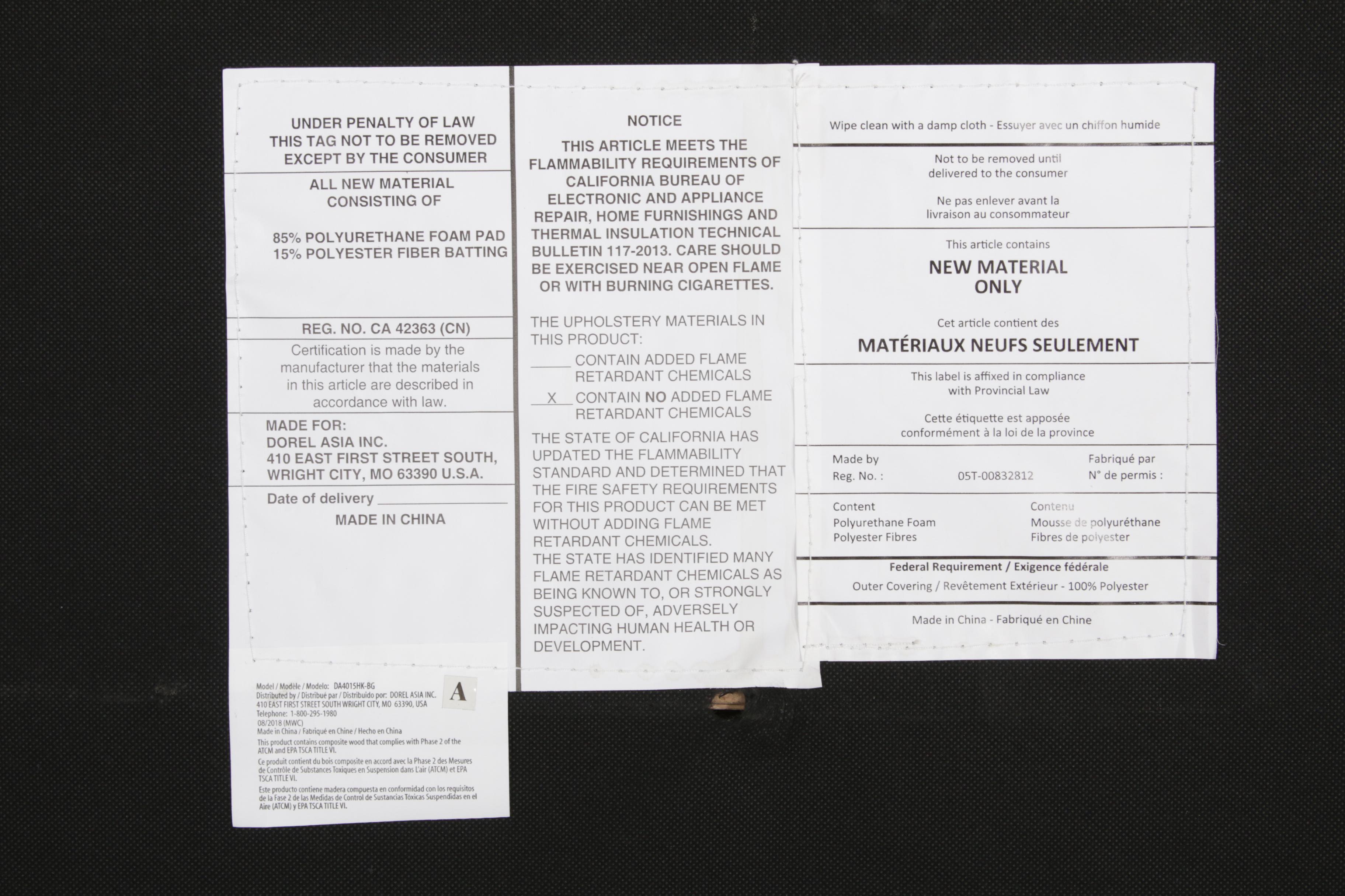 Dorel Living "Torino" Tufted Microfiber King Size Headboard