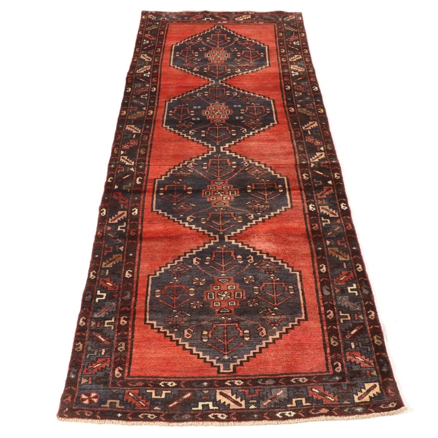 3'4 x 9'9 Hand-Knotted Northwest Persian Wool Runner, 1970s