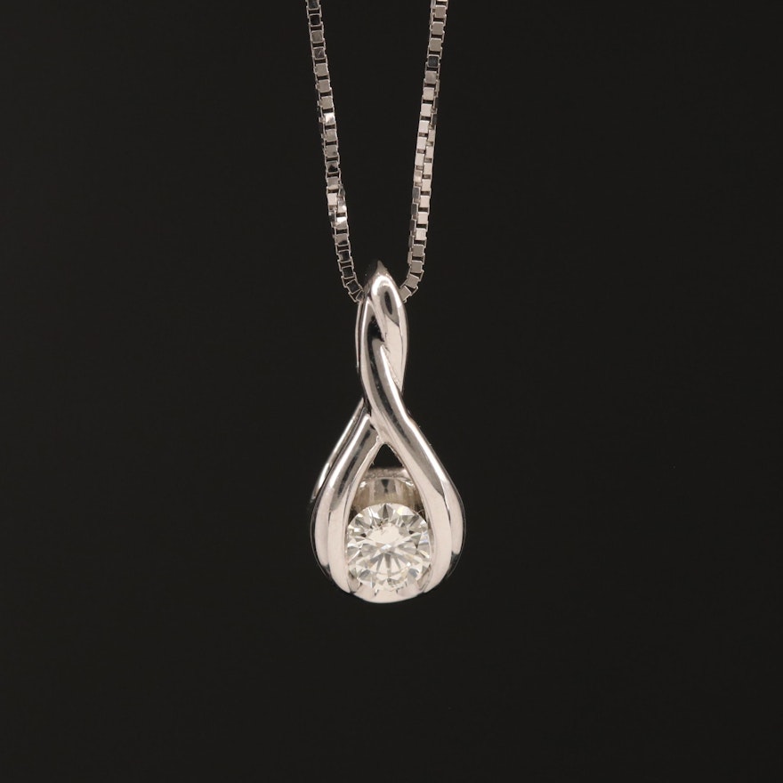 Sirena 14K Diamond Twist Drop Necklace