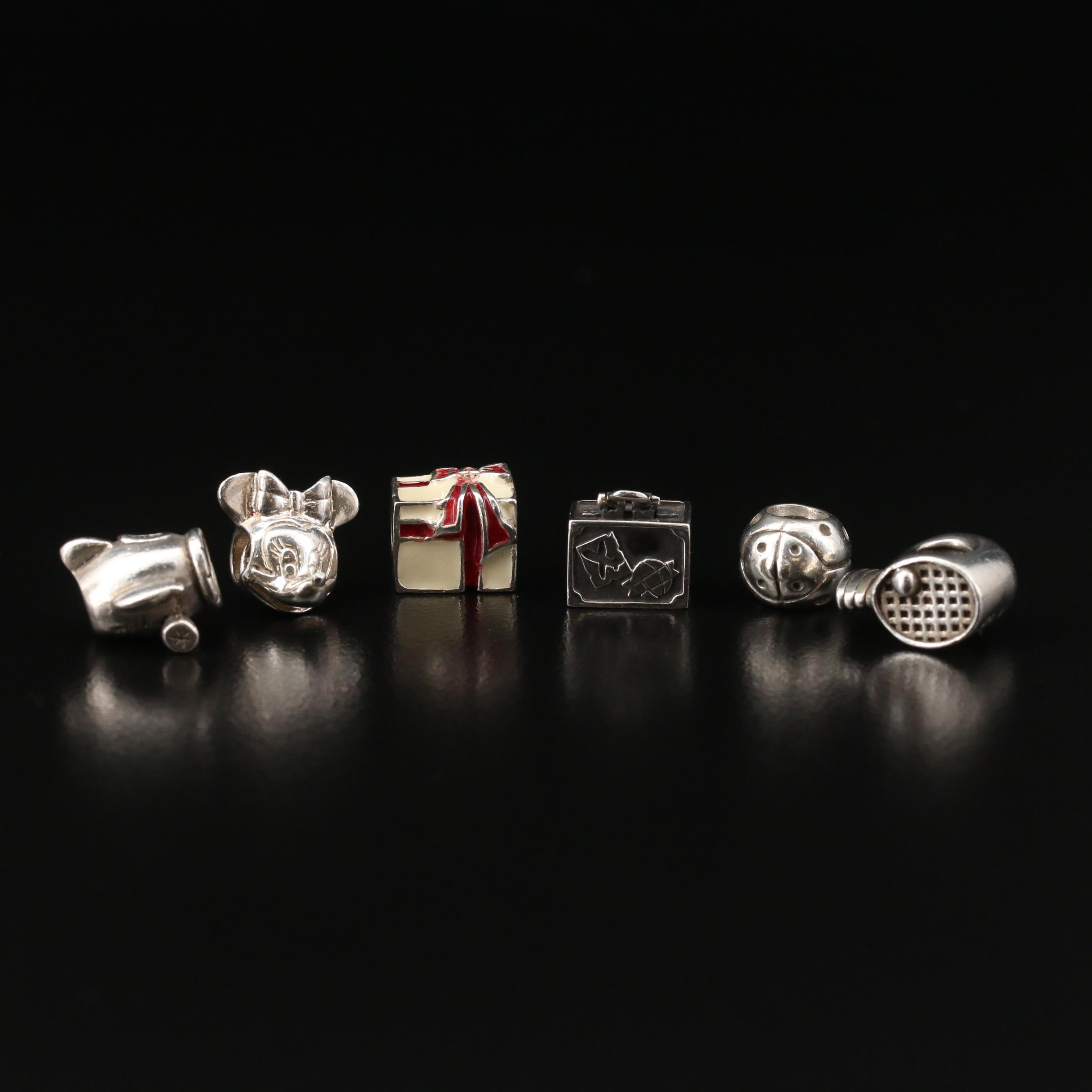 Sterling Enamel Charm Pendants Featuring Disney Mini Mouse