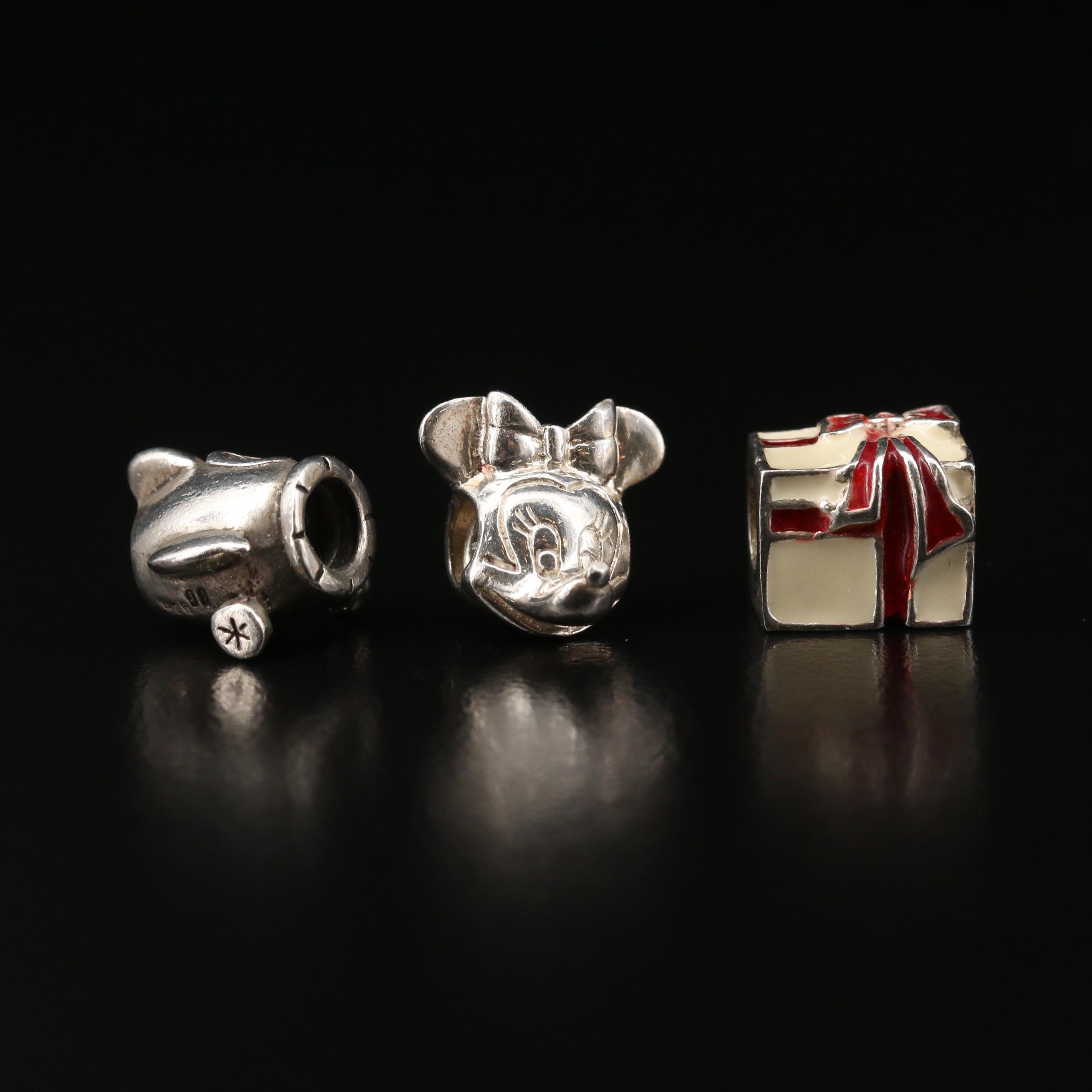 Sterling Enamel Charm Pendants Featuring Disney Mini Mouse