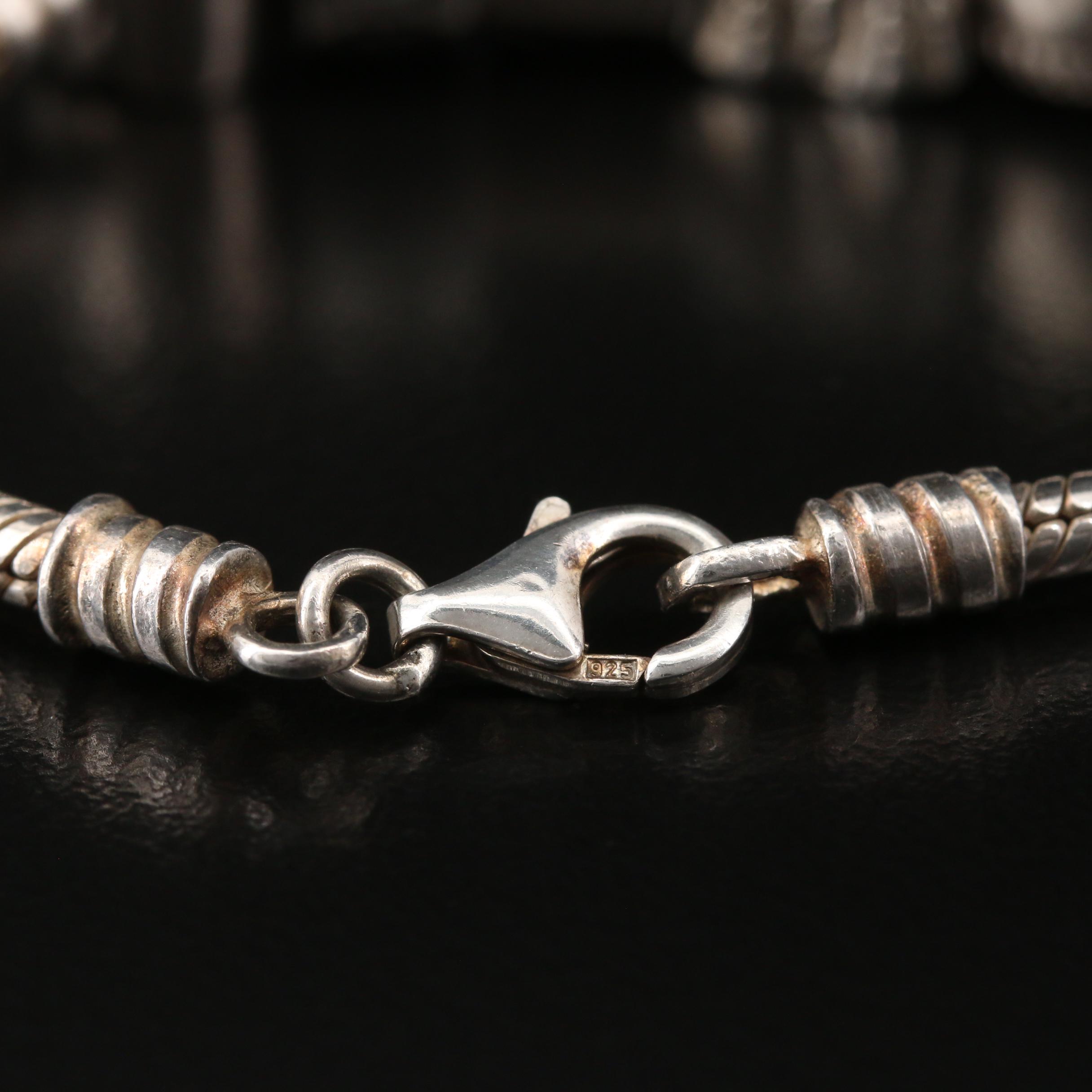 Sterling Silver Charm Bracelet Including "Granddaughter" Charm