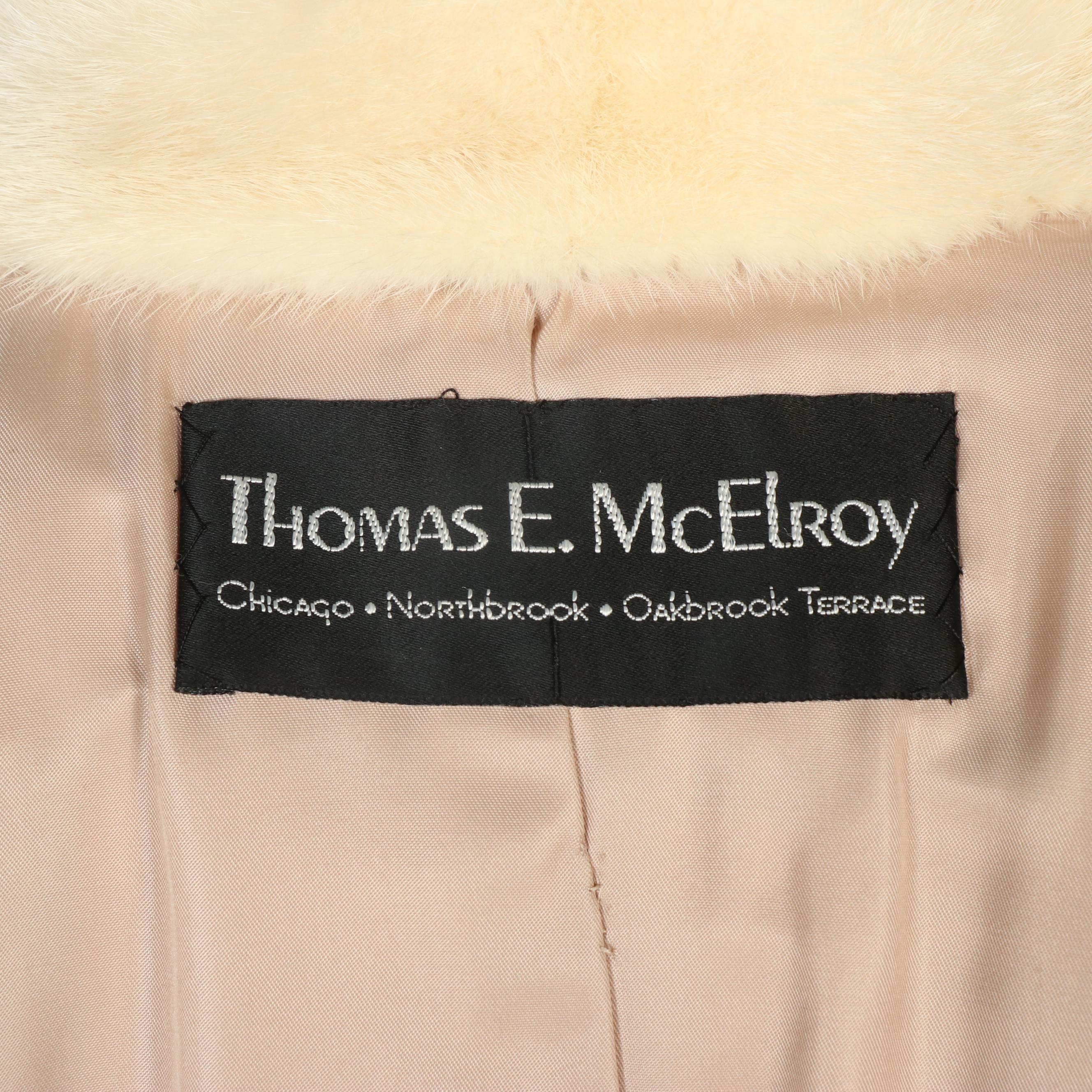 Thomas E. McElroy Mink Fur Swing Coat with Banded Cuffs