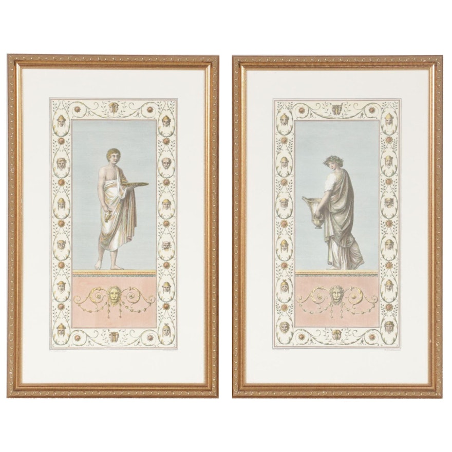 Hand-Colored Lithographs after Franc. Smagliewicz of Neo-Classical Figures