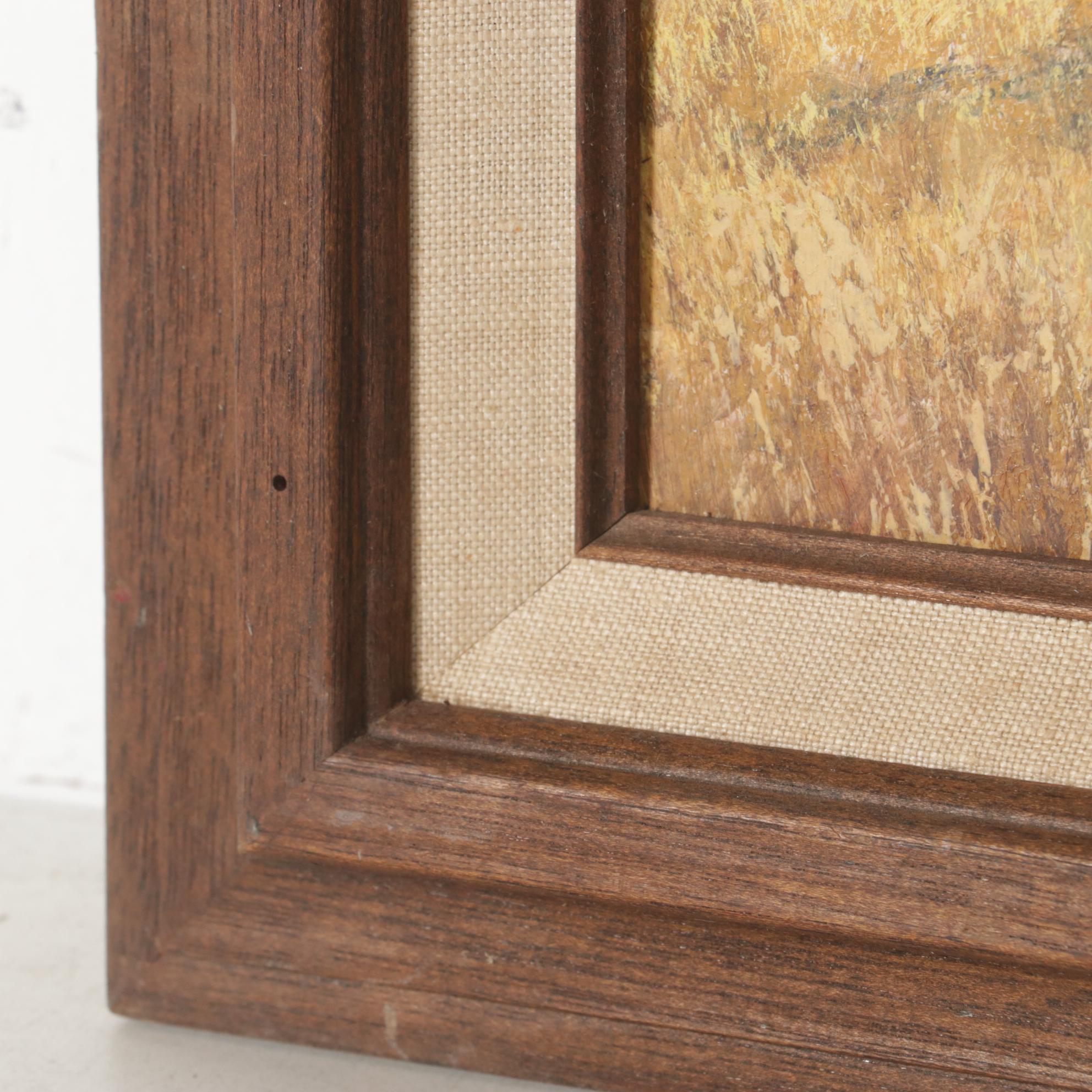 Richard Collopy Oil Painting of Rural Landscape with Hunter and Dog