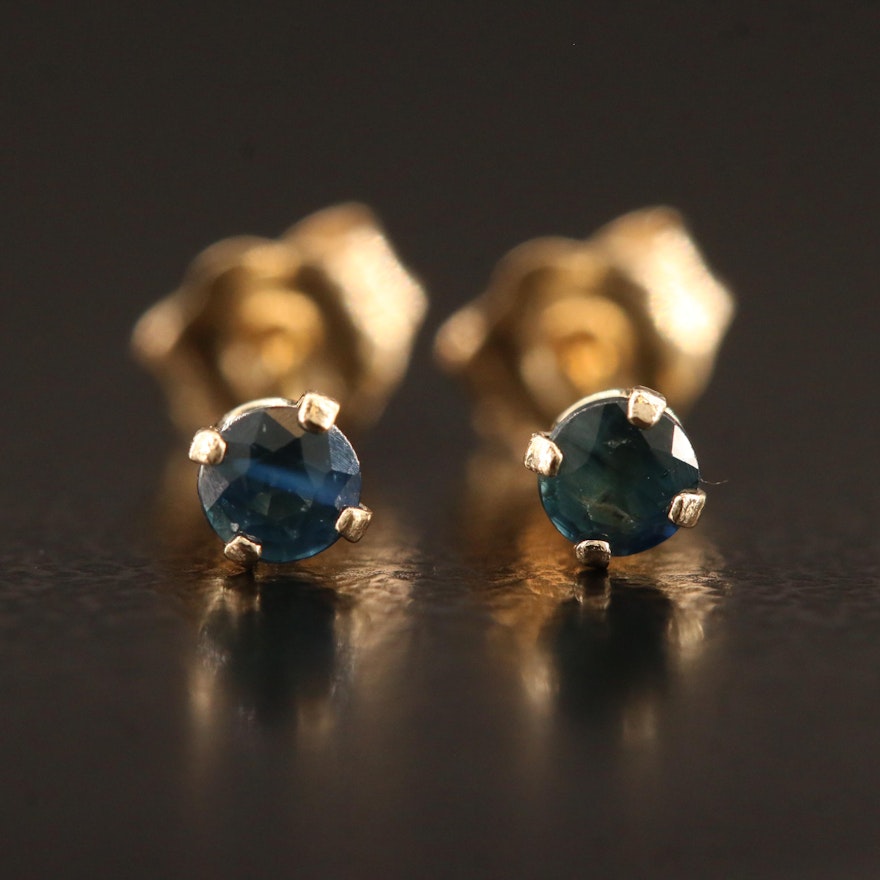 14K Sapphire Stud Earrings