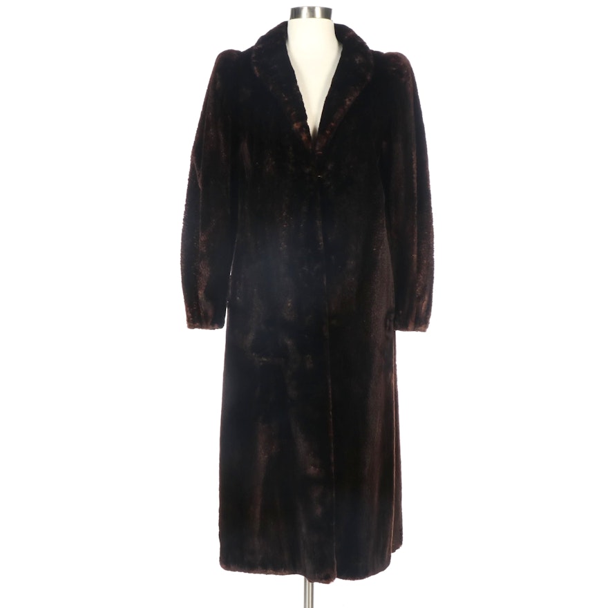 Thomas E. McElroy Sheared Beaver Fur Coat with Tapered Cuffs