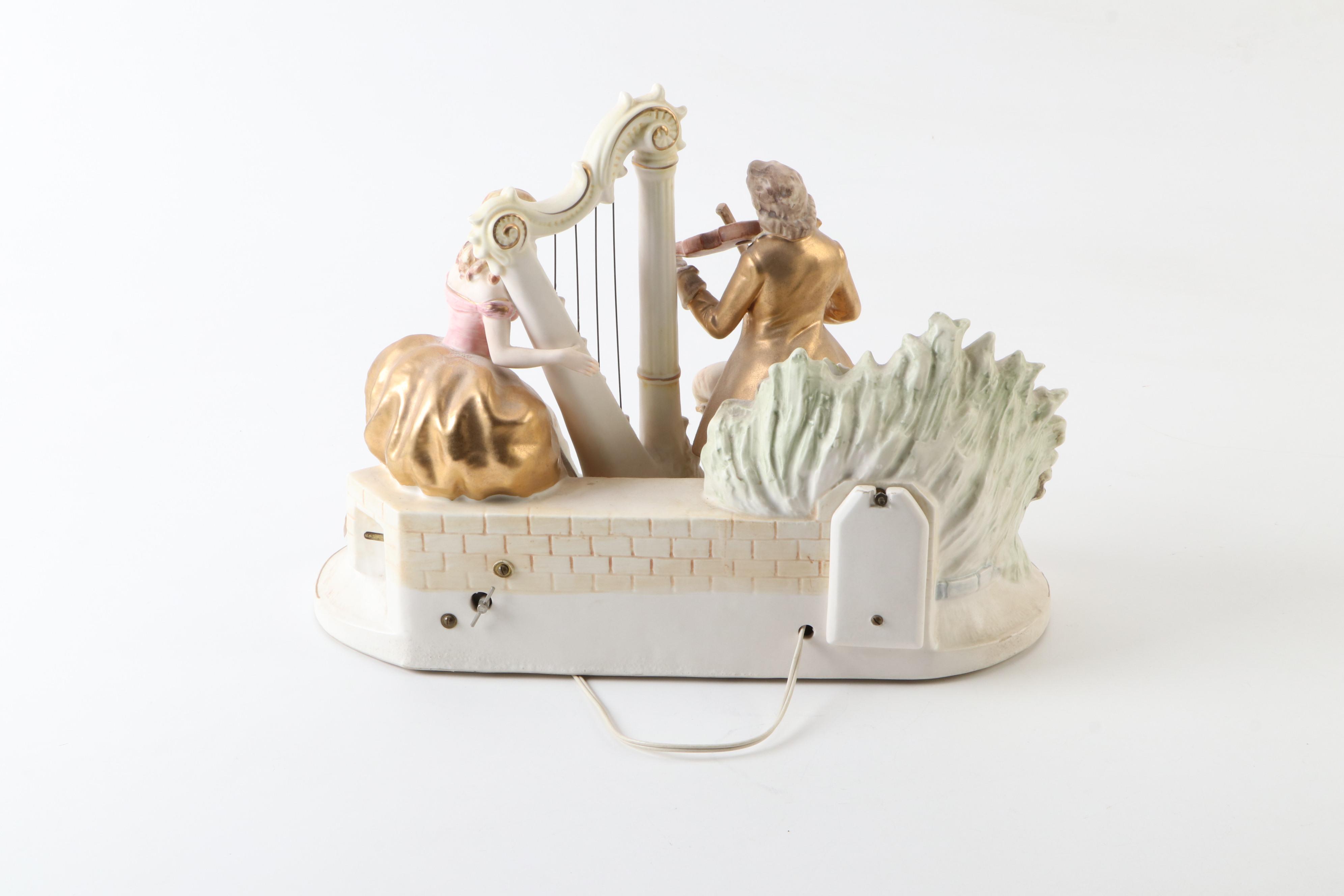Ardalt Artware French Rococo Style Porcelain Music Box, Mid-20th Century