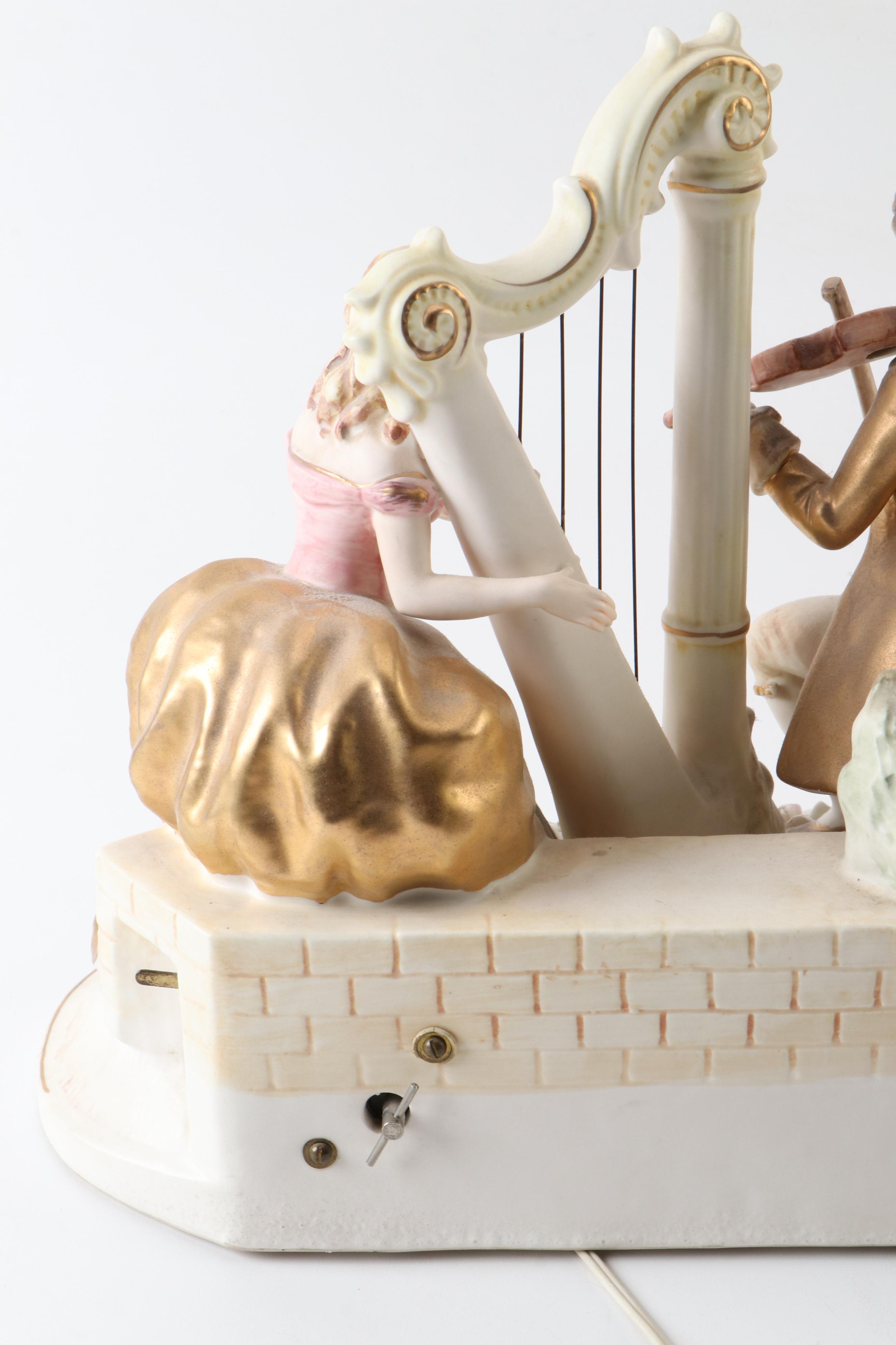 Ardalt Artware French Rococo Style Porcelain Music Box, Mid-20th Century