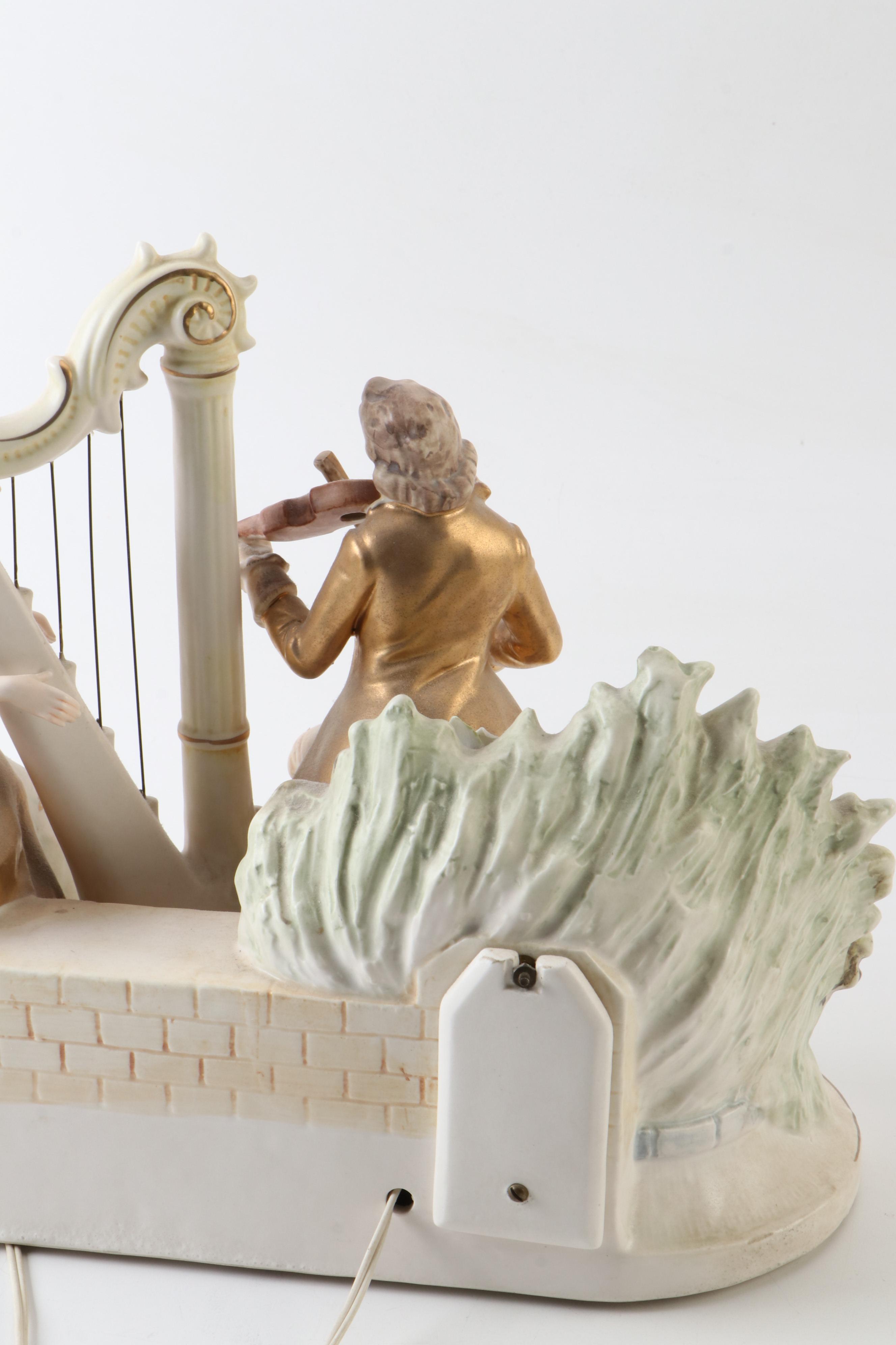 Ardalt Artware French Rococo Style Porcelain Music Box, Mid-20th Century