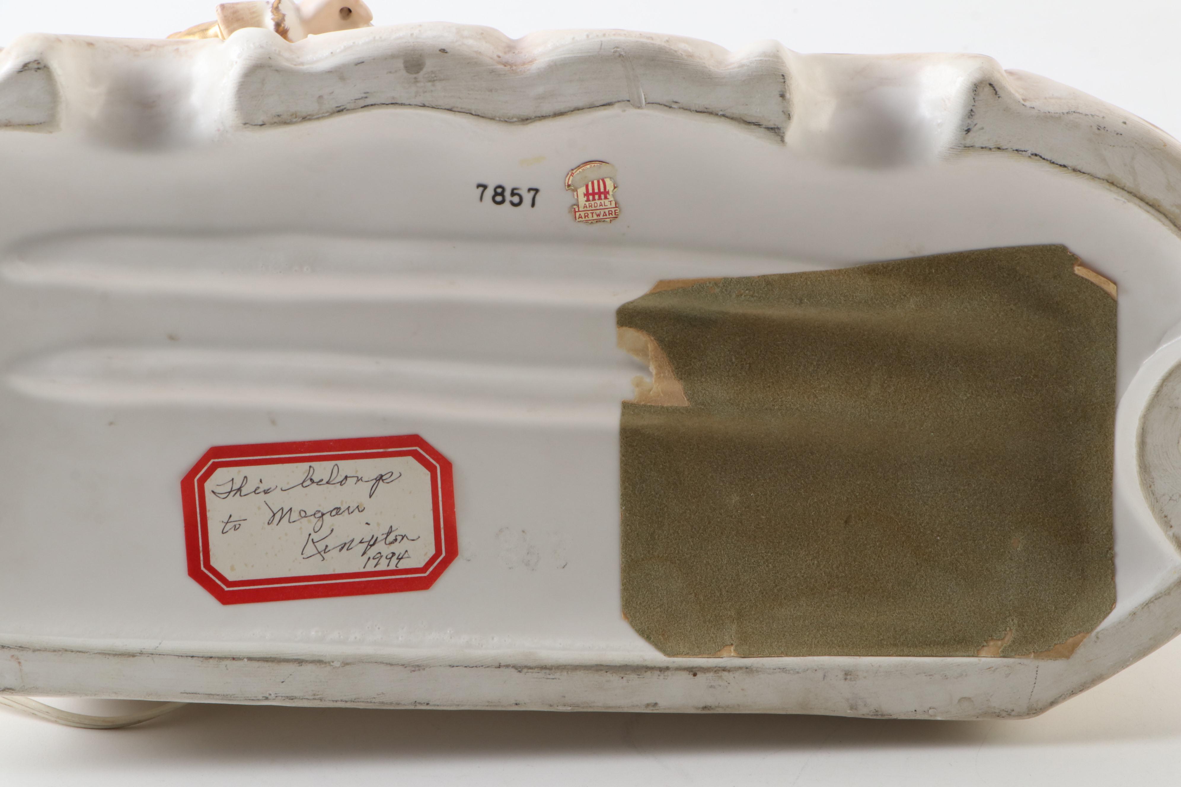 Ardalt Artware French Rococo Style Porcelain Music Box, Mid-20th Century