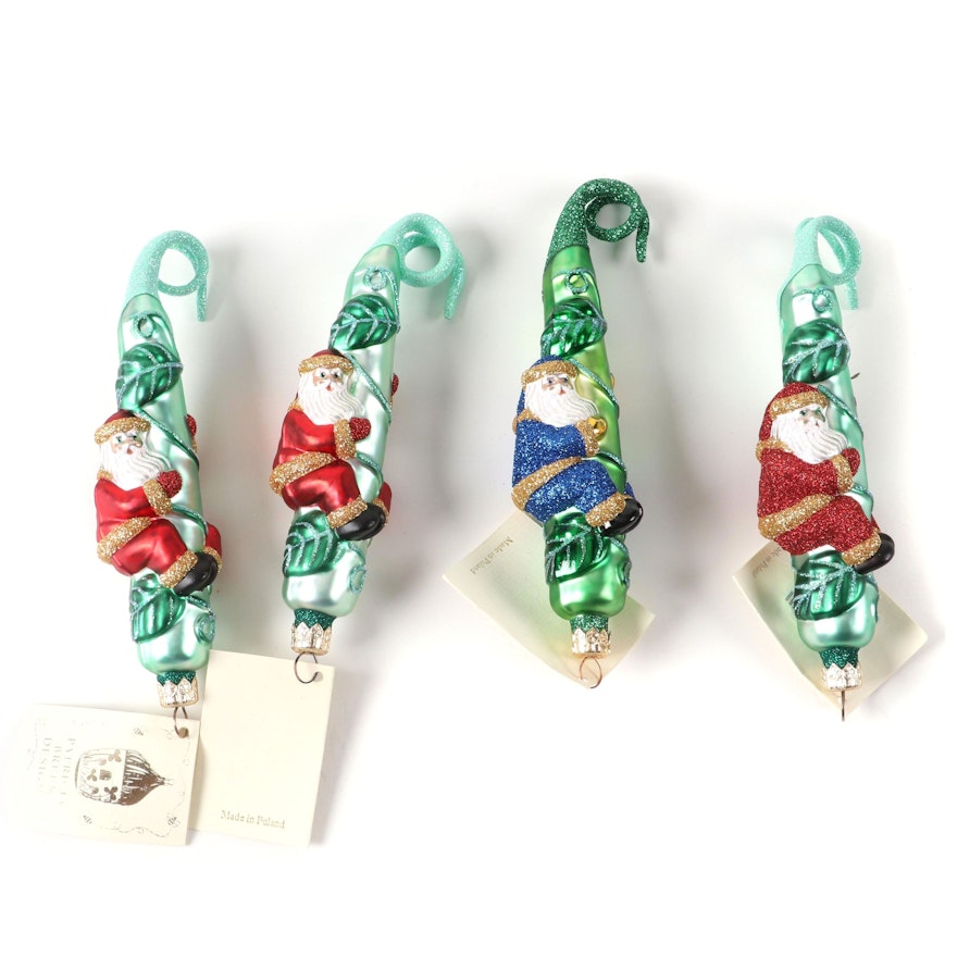 Patricia Breen Designs "Santa and the Beanstalk" Ornaments, 1990s