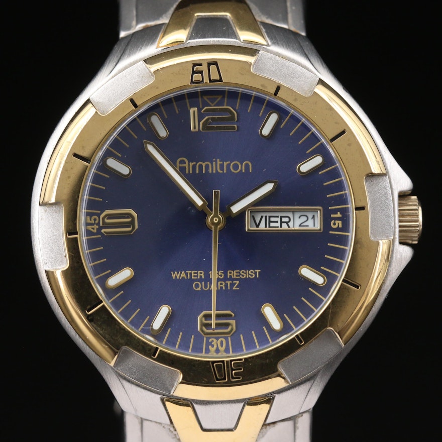 Armitron Day-Date Two Tone Quartz Wristwatch