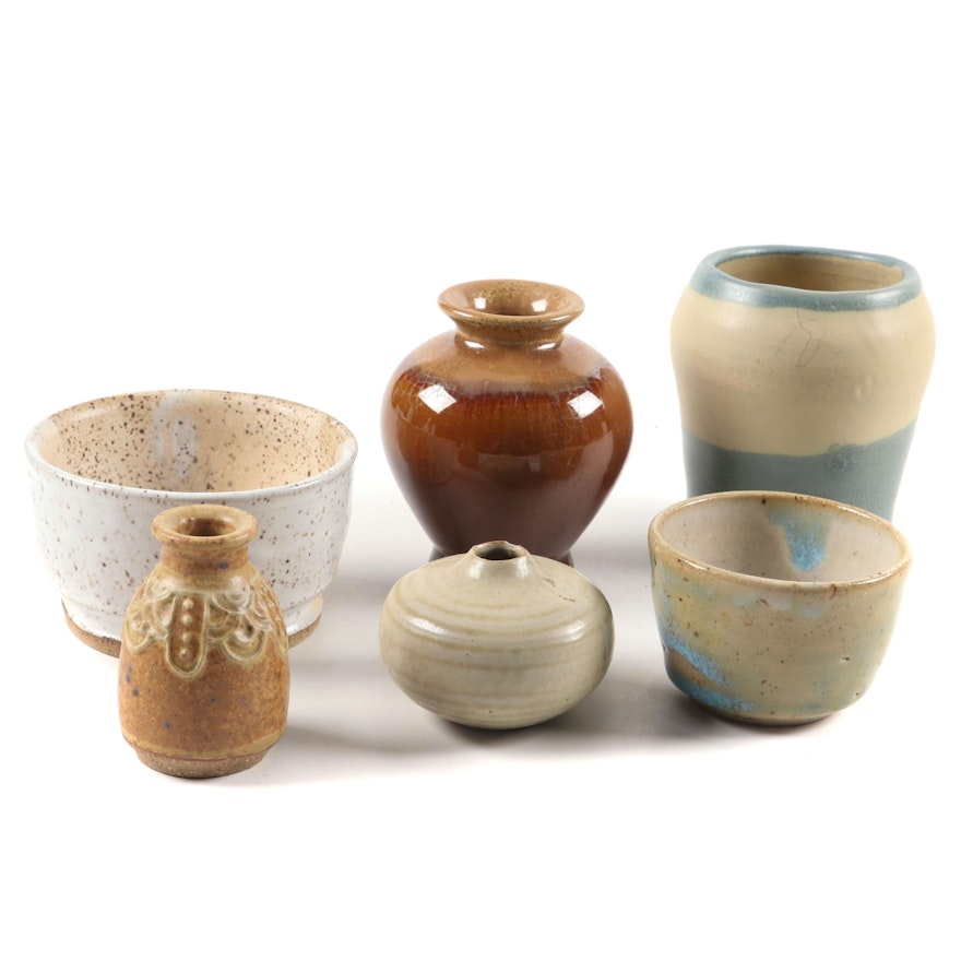 Ceramic Cups, Bowls and Vessels, Mid to Late 20th Century