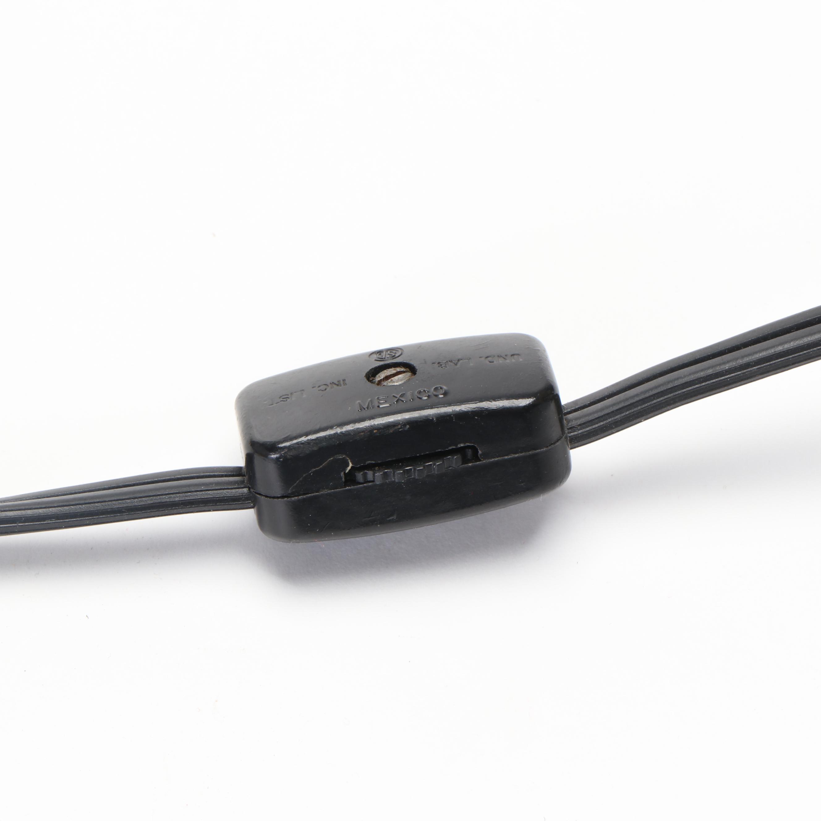 Modernist Loft Style Ebonized and Slatted Wood Cube-Form Table Lamp