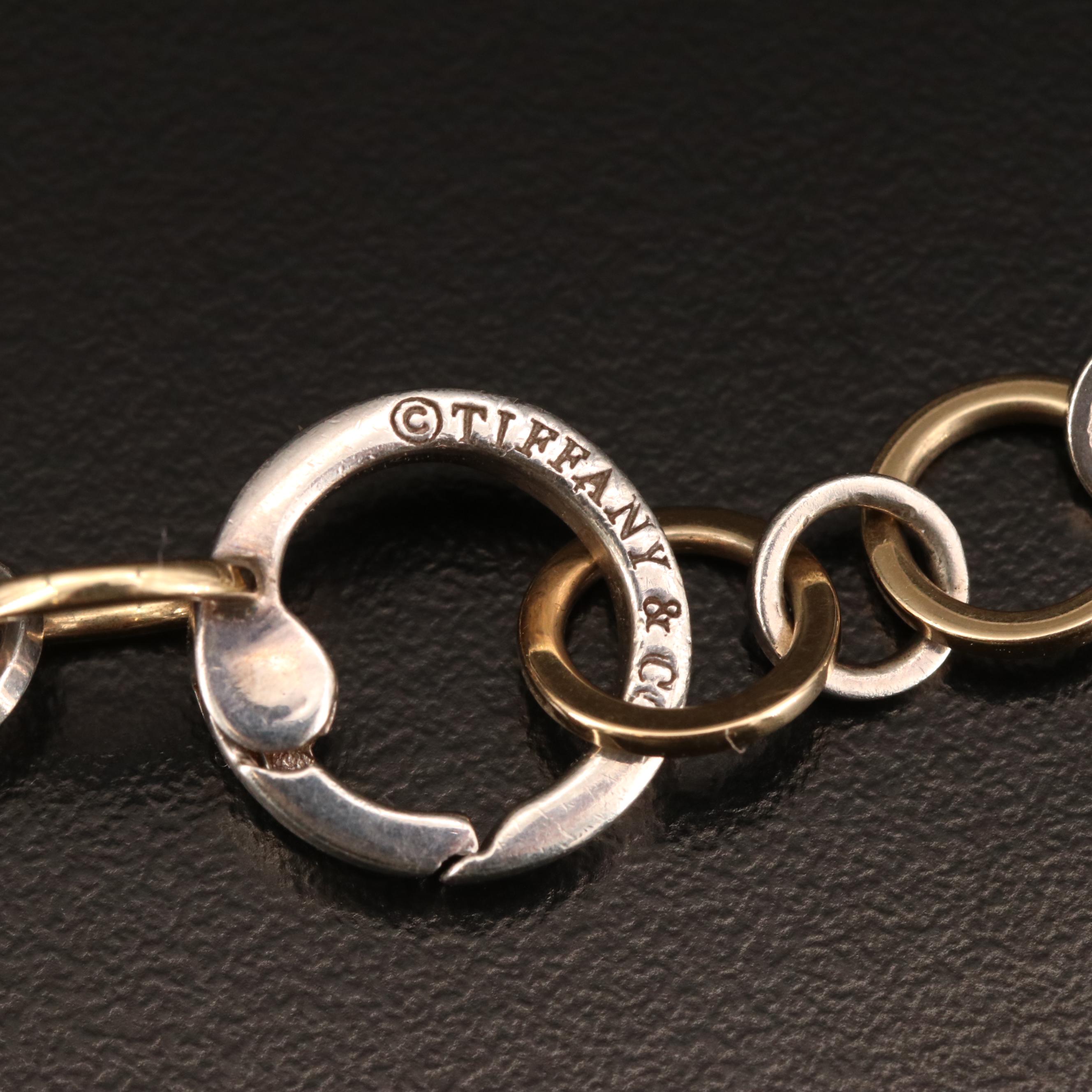 Tiffany & Co. 18K and Sterling Silver Circle Link Necklace