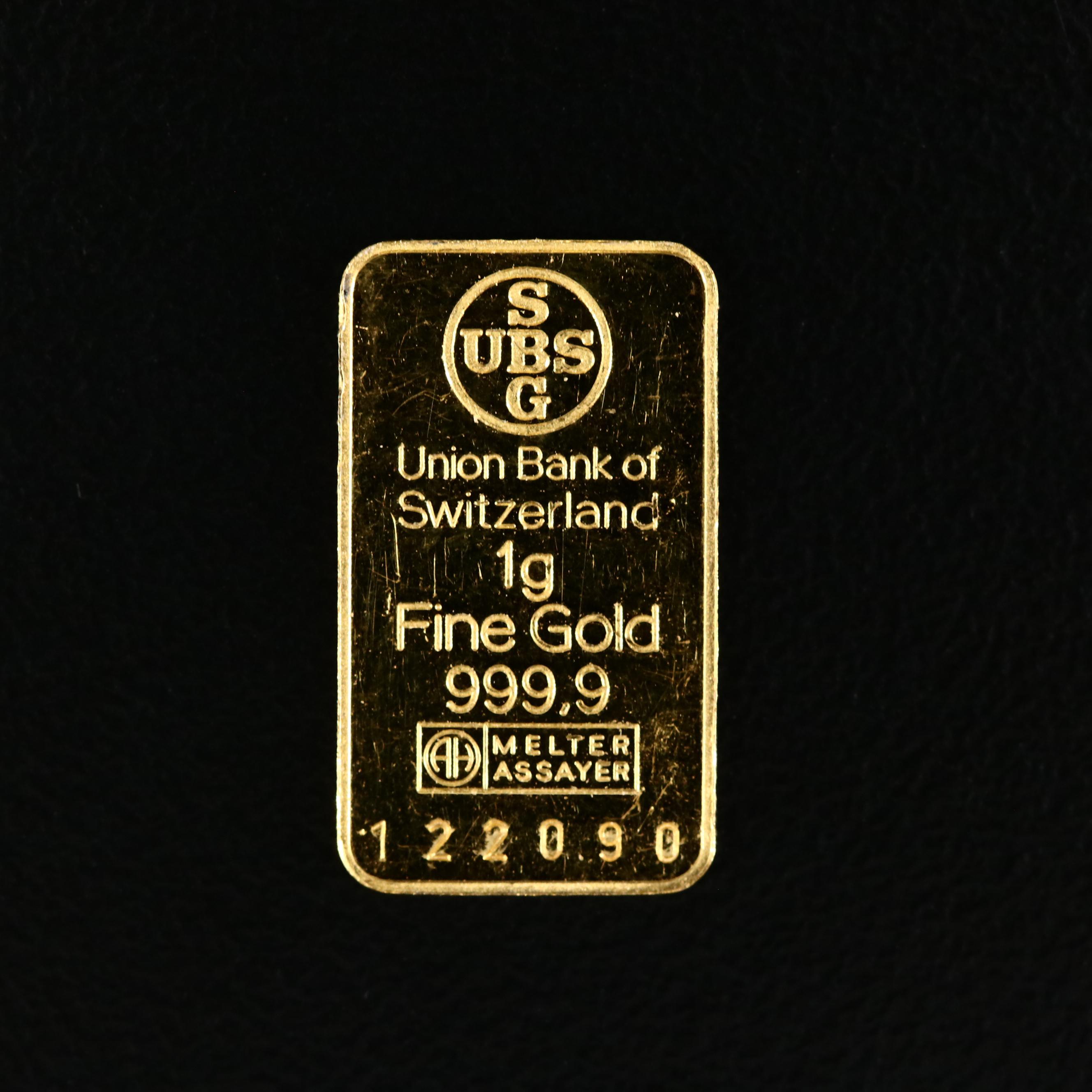 Union Bank of Switzerland 1 Gram .999 Fine Gold Ingots
