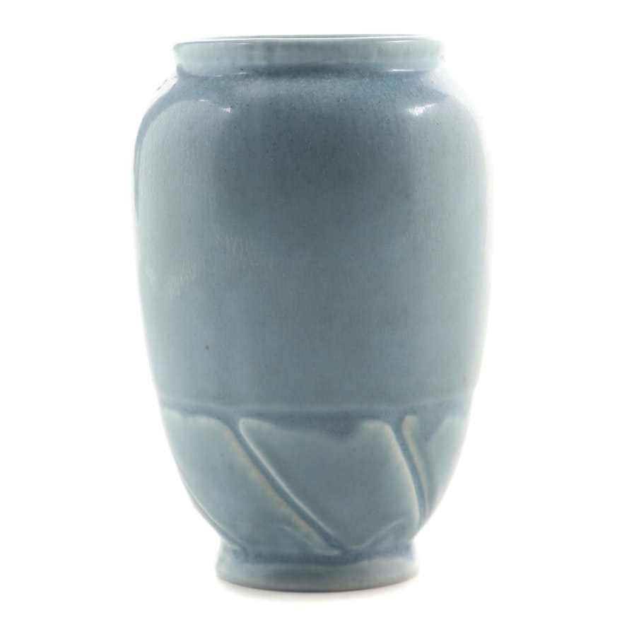 Rookwood Pottery Mottled Blue Glaze Production Vase, 1931