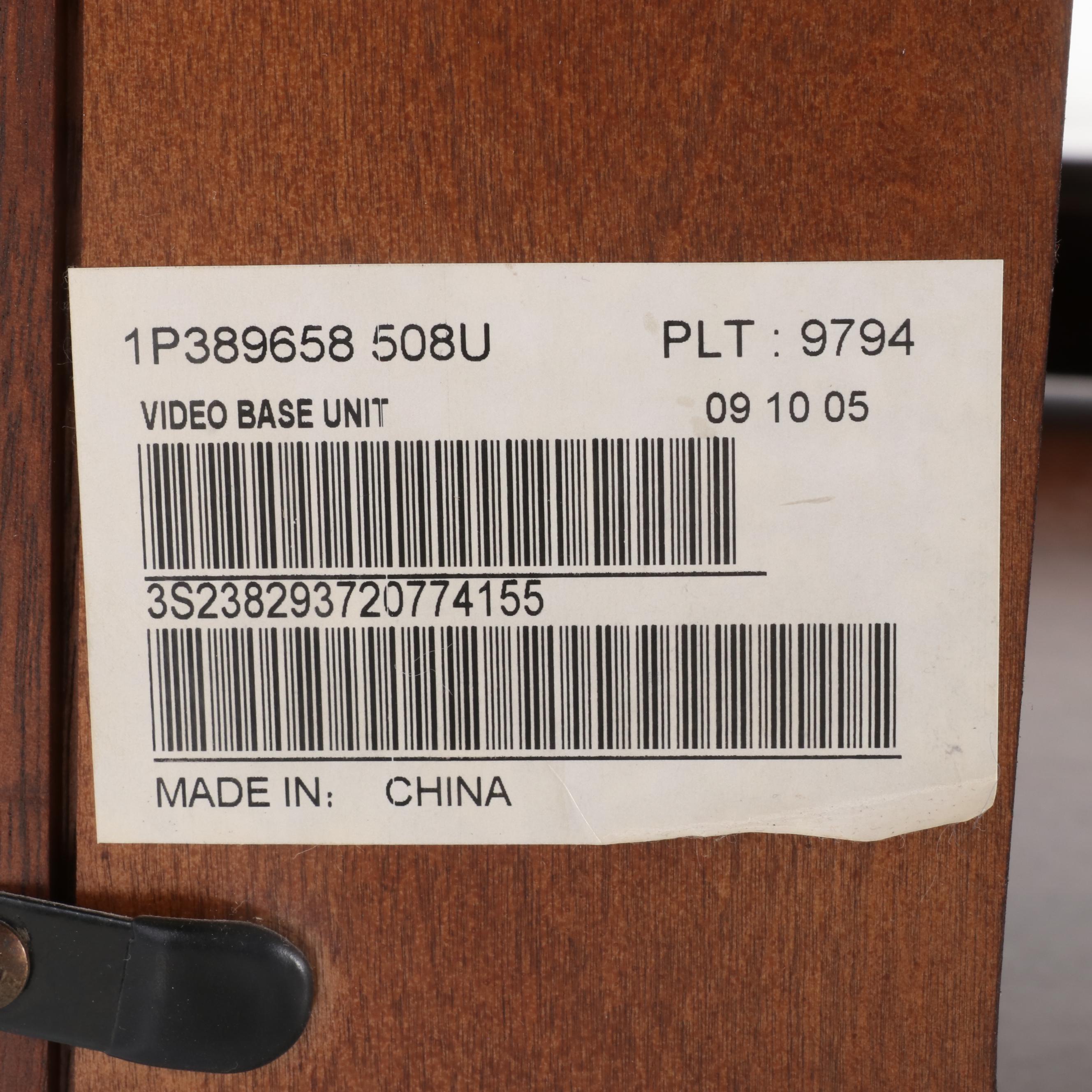 Ethan Allen Contemporary Walnut Media Console with Back Panel