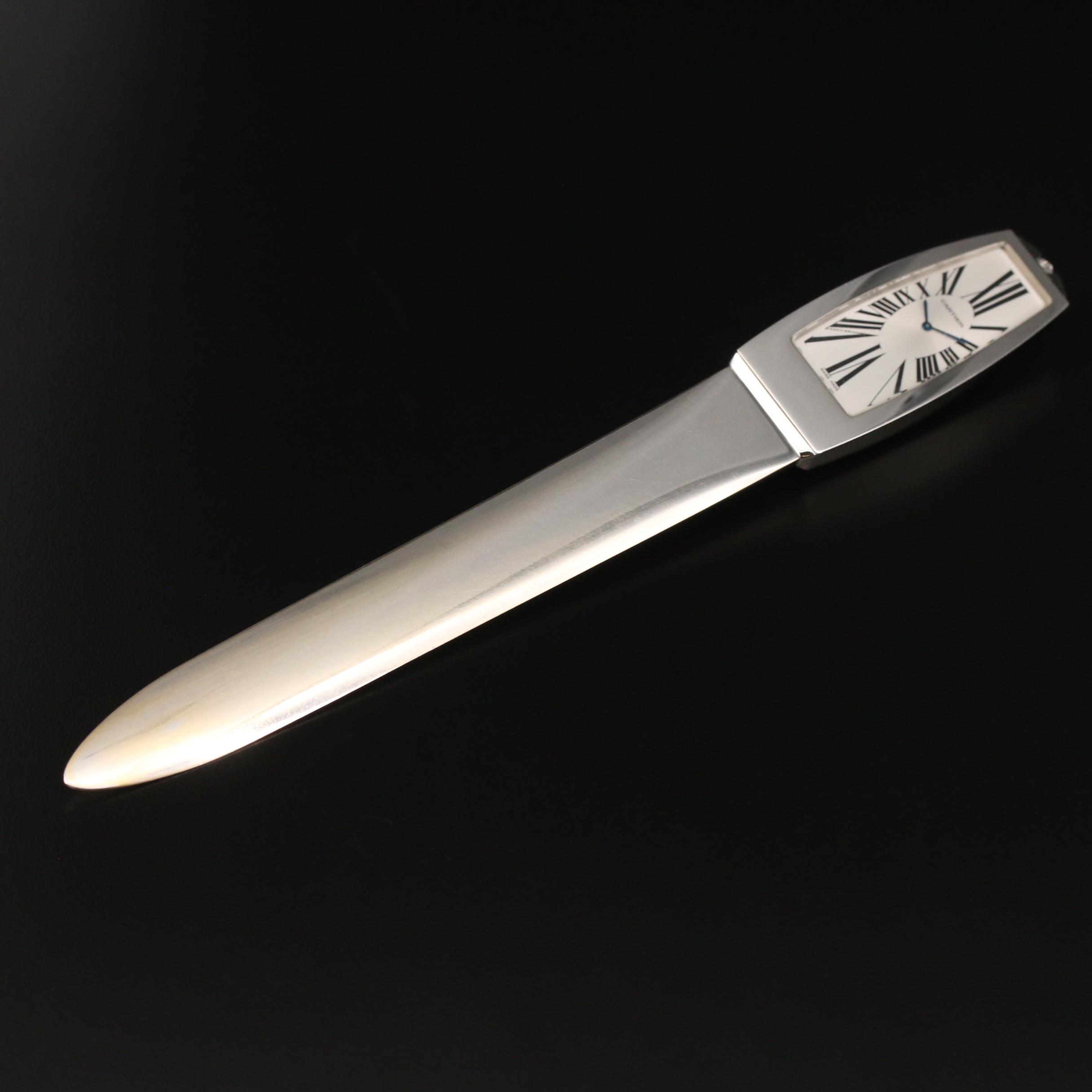 Cartier Limited Edition Stainless Steel Letter Opener Clock
