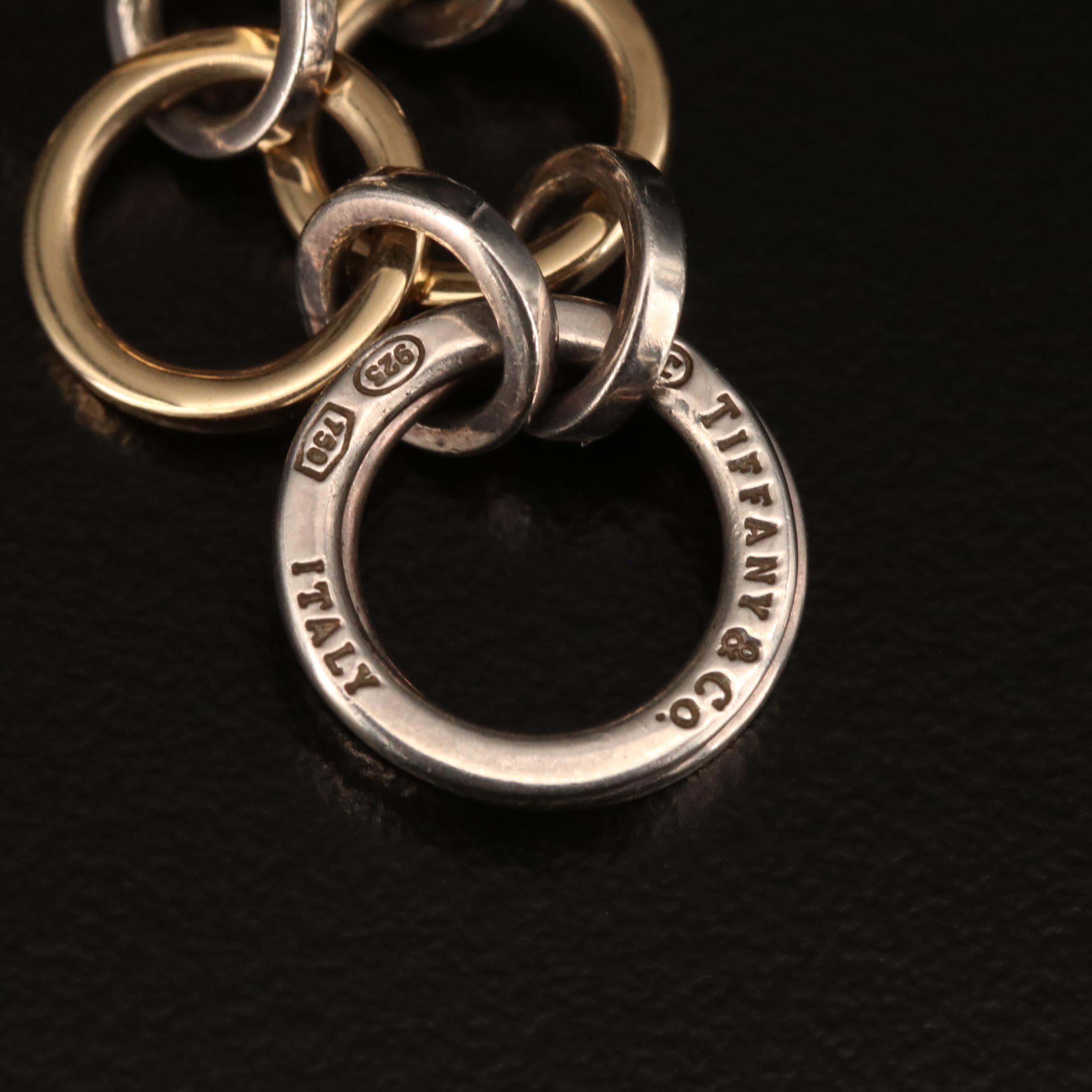 Tiffany & Co. 18K and Sterling Silver Circle Link Necklace