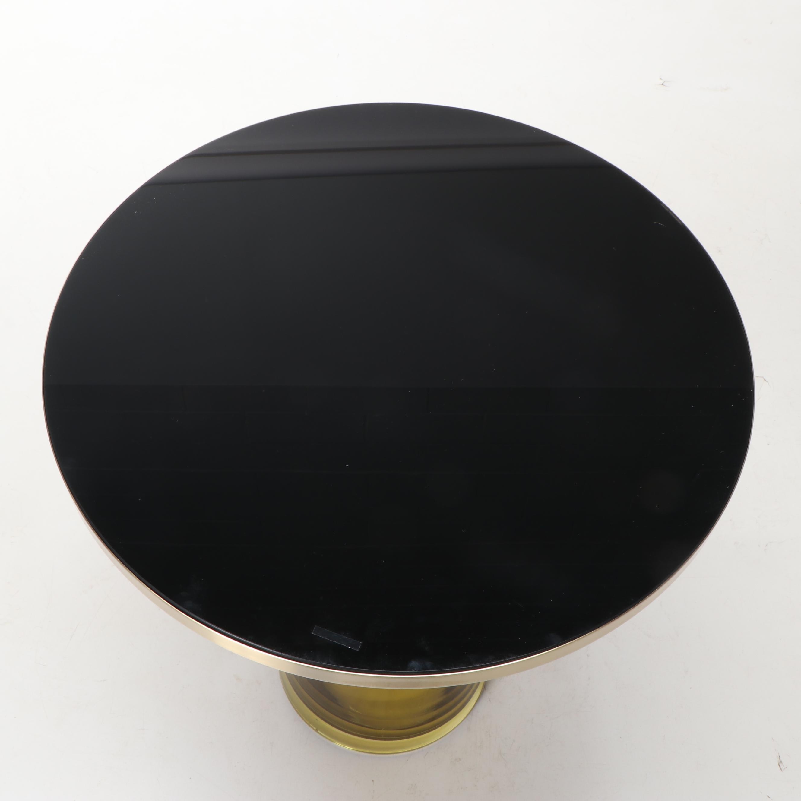 Modern Brass and Glass Side Table