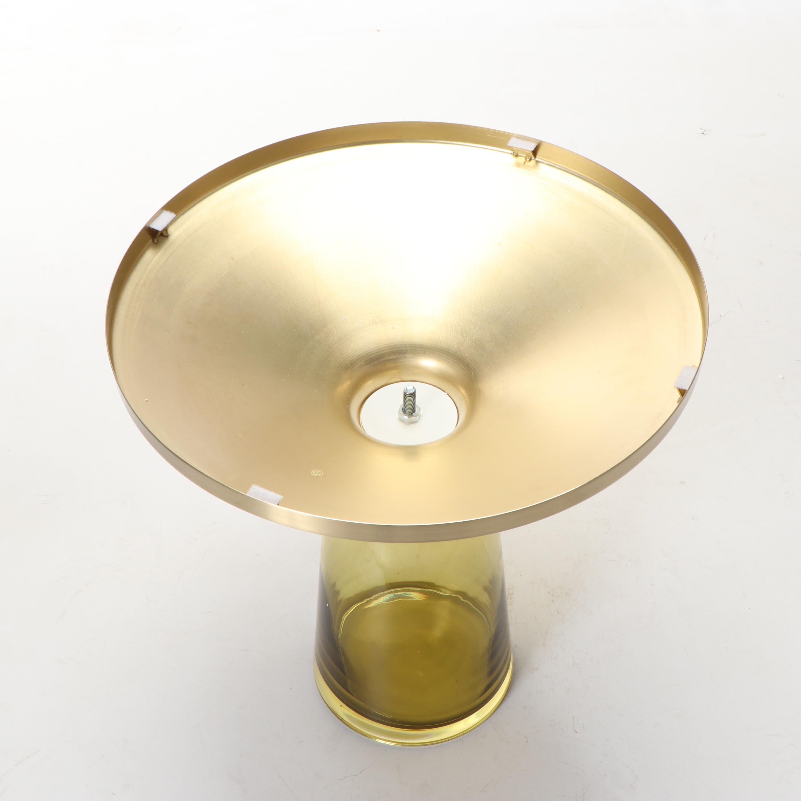 Modern Brass and Glass Side Table