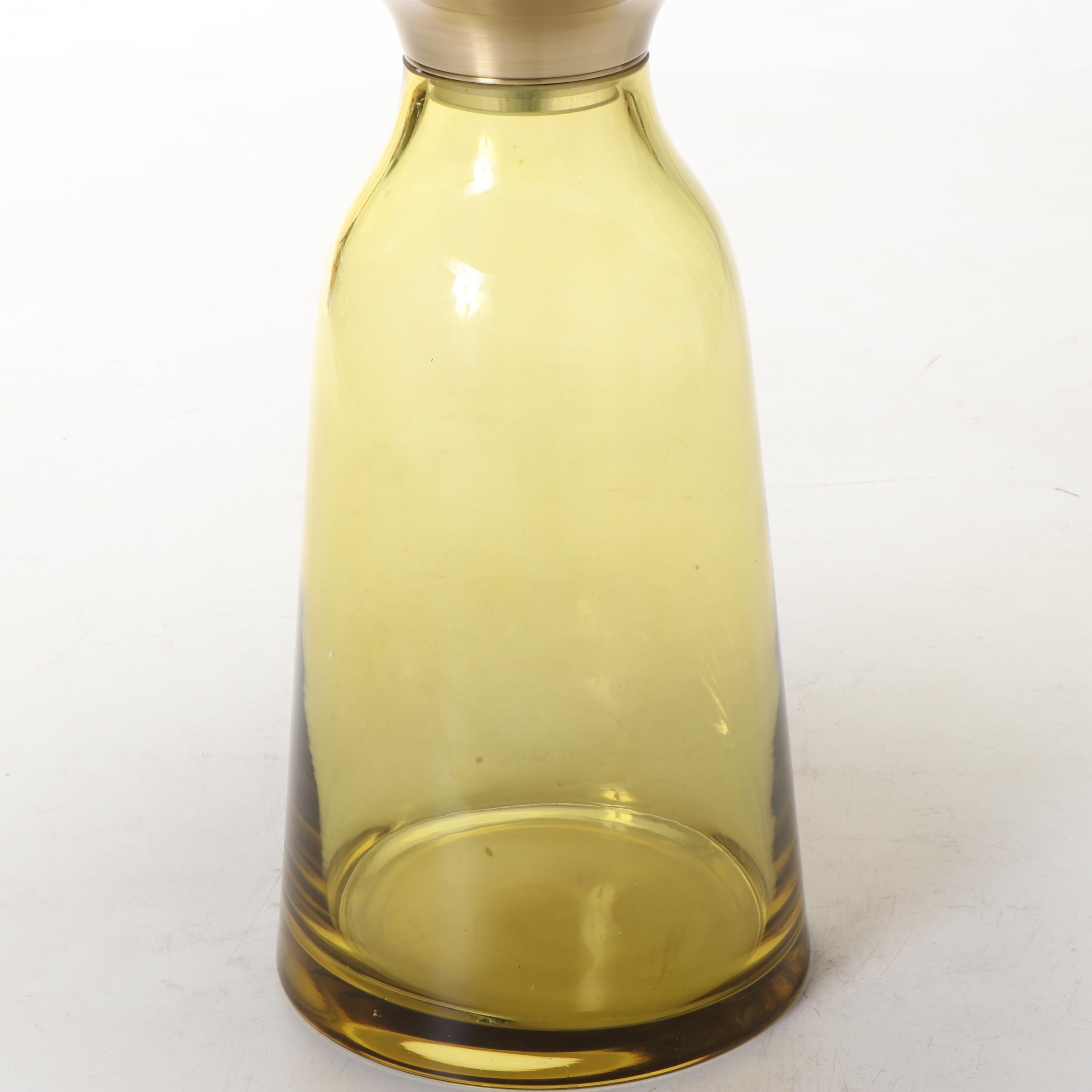 Modern Brass and Glass Side Table