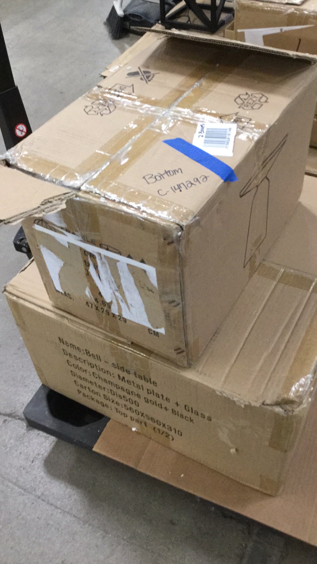 Modern Brass and Glass Side Table