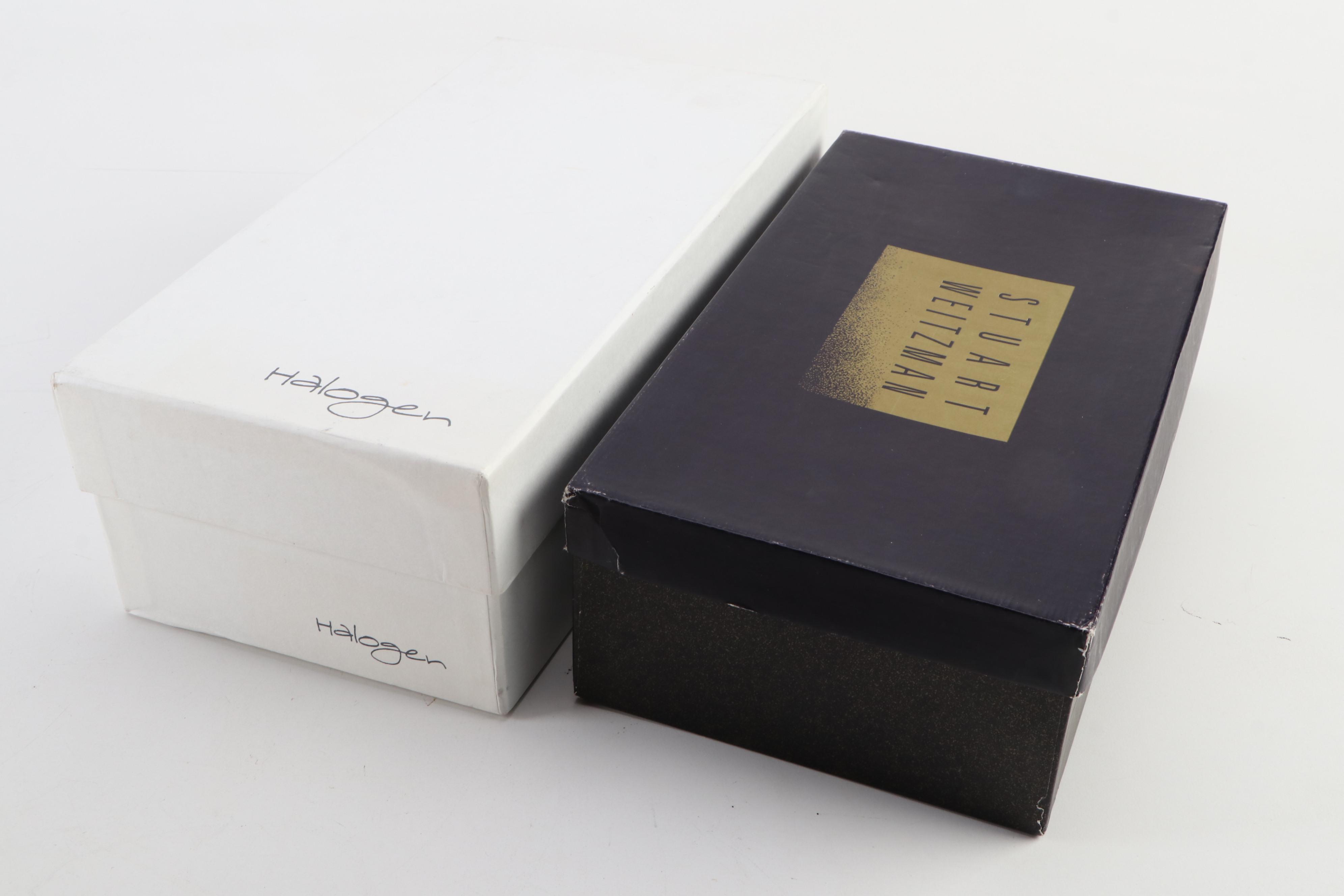 Halogen Payton Calf Hair Pumps and Stuart Weitzman Corniche Leather Heels