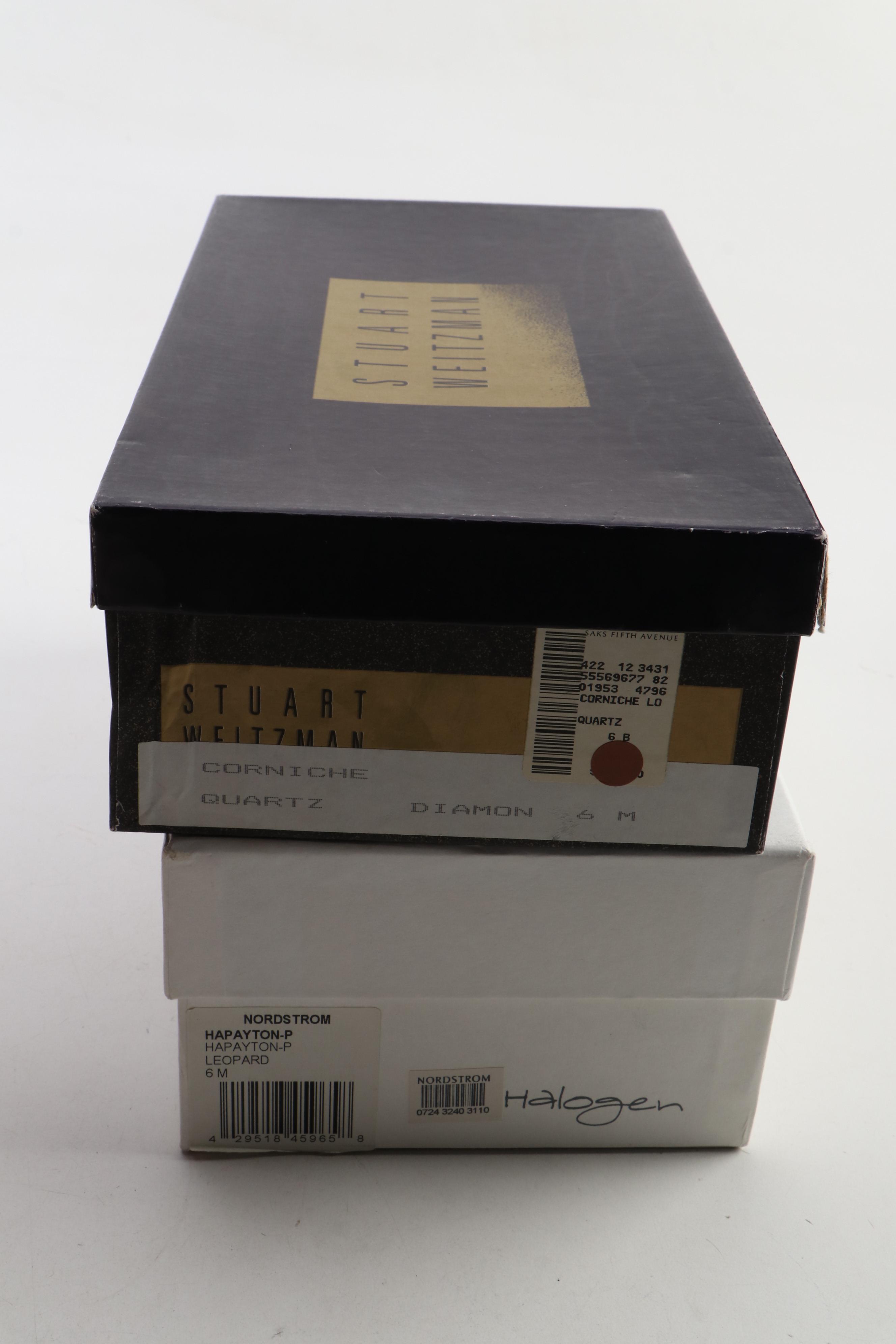 Halogen Payton Calf Hair Pumps and Stuart Weitzman Corniche Leather Heels