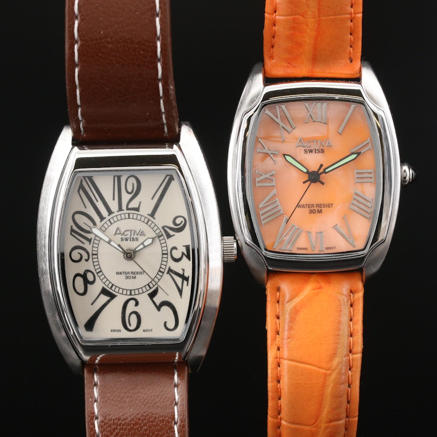 Pair of Activa Tourneau Quartz Wristwatches