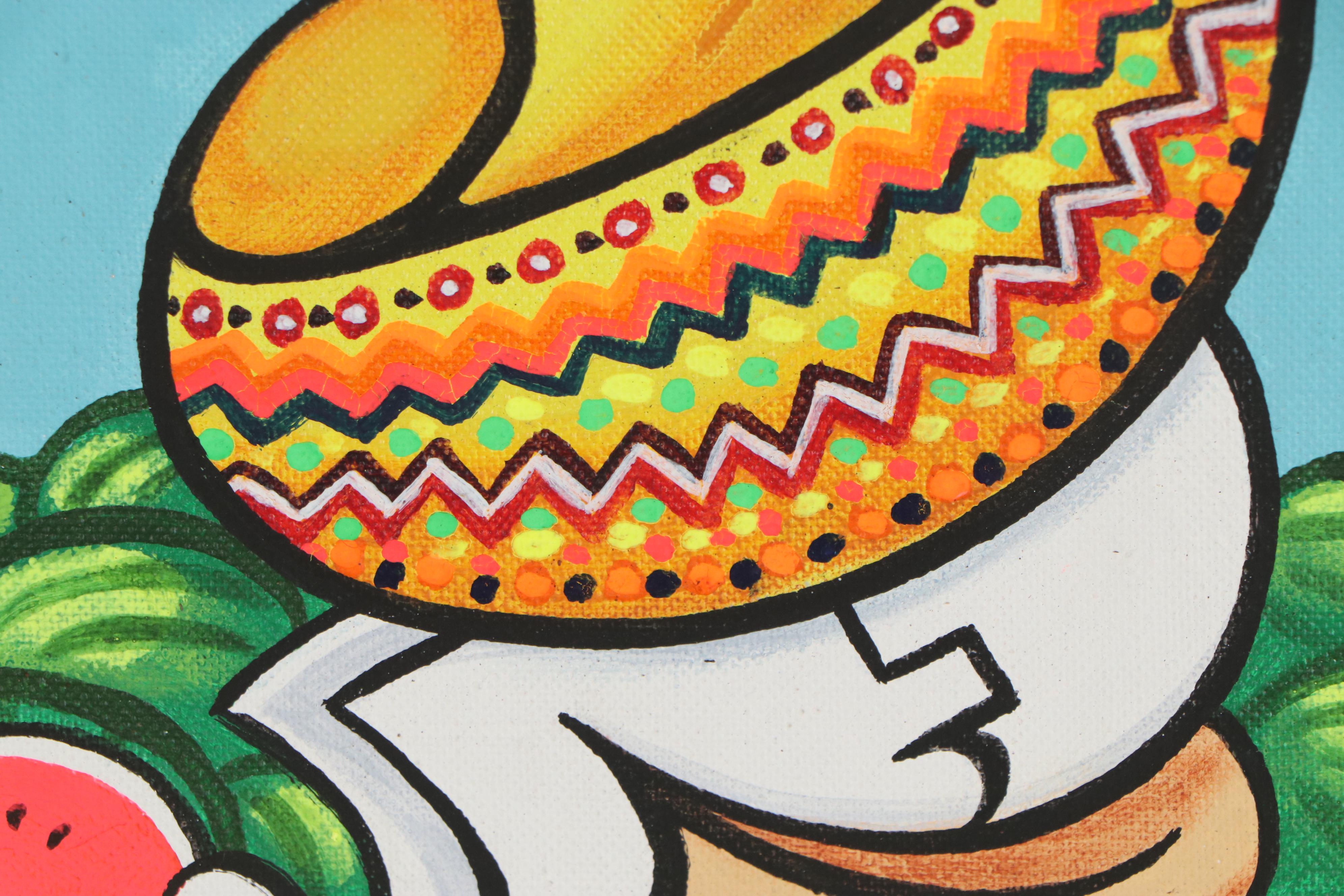 Xavier Cugat Oil Painting of Figure with Watermelons, Mid 20th Century