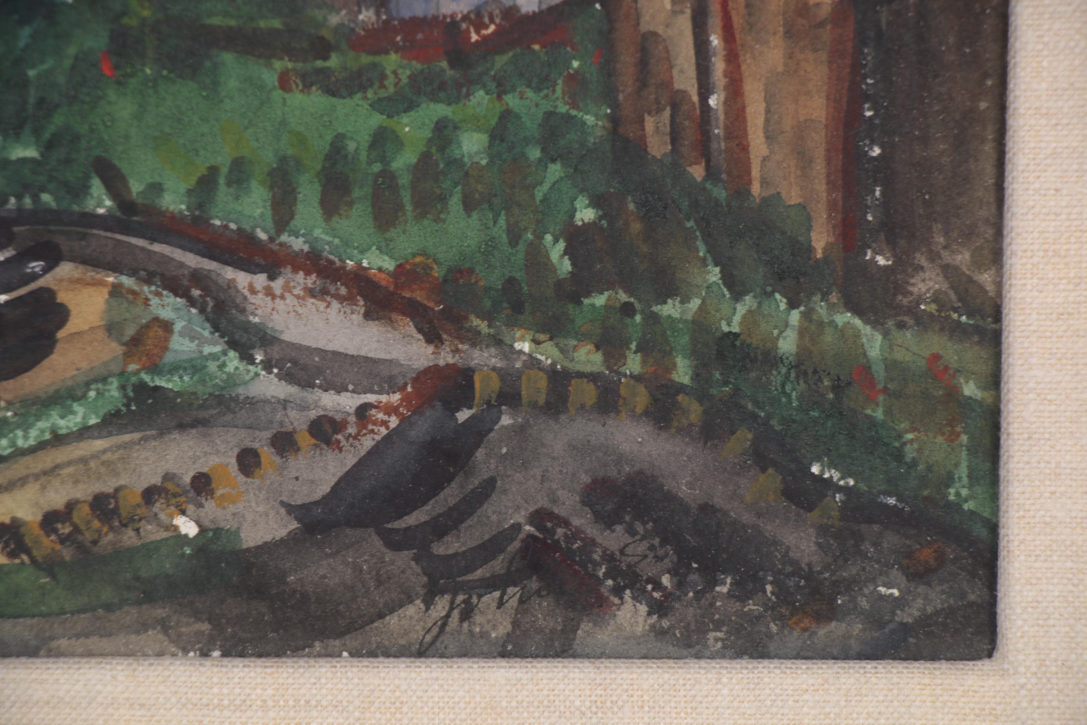 John Weis Watercolor Painting of New England Harbor