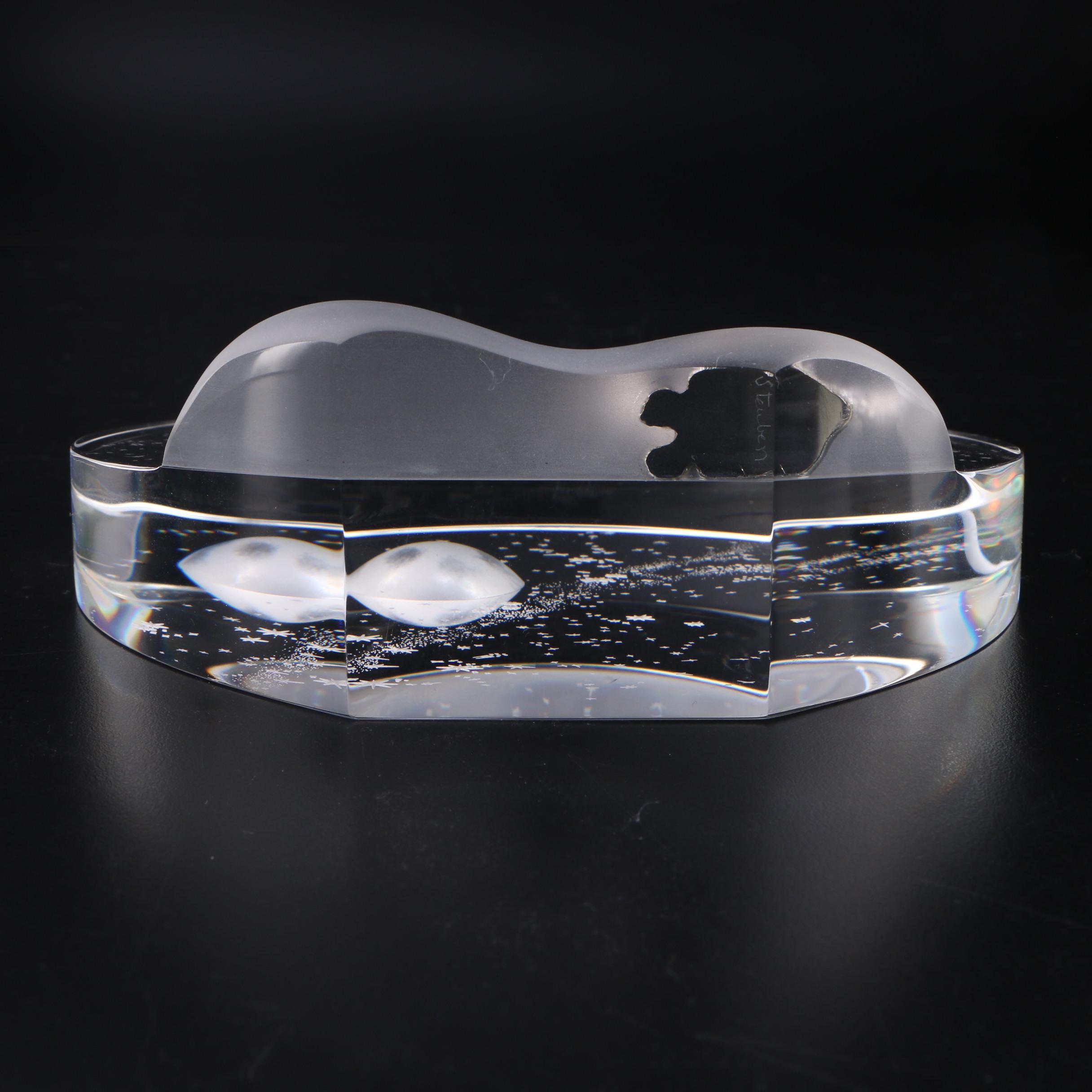 James Houston for Steuben "Wilderness Serenade" Art Glass Figurine