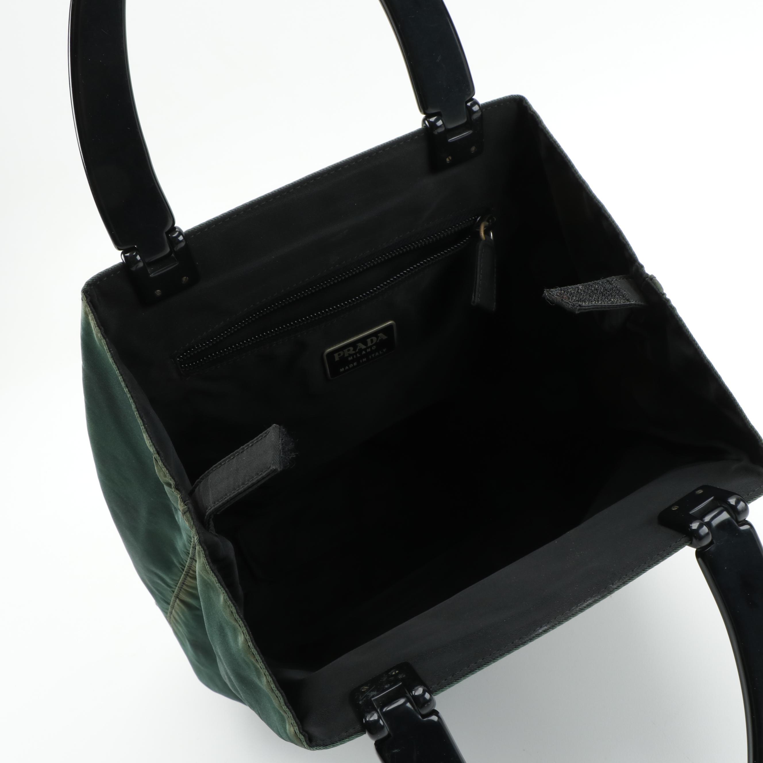 Prada Hunter Green Nylon Tote Bag