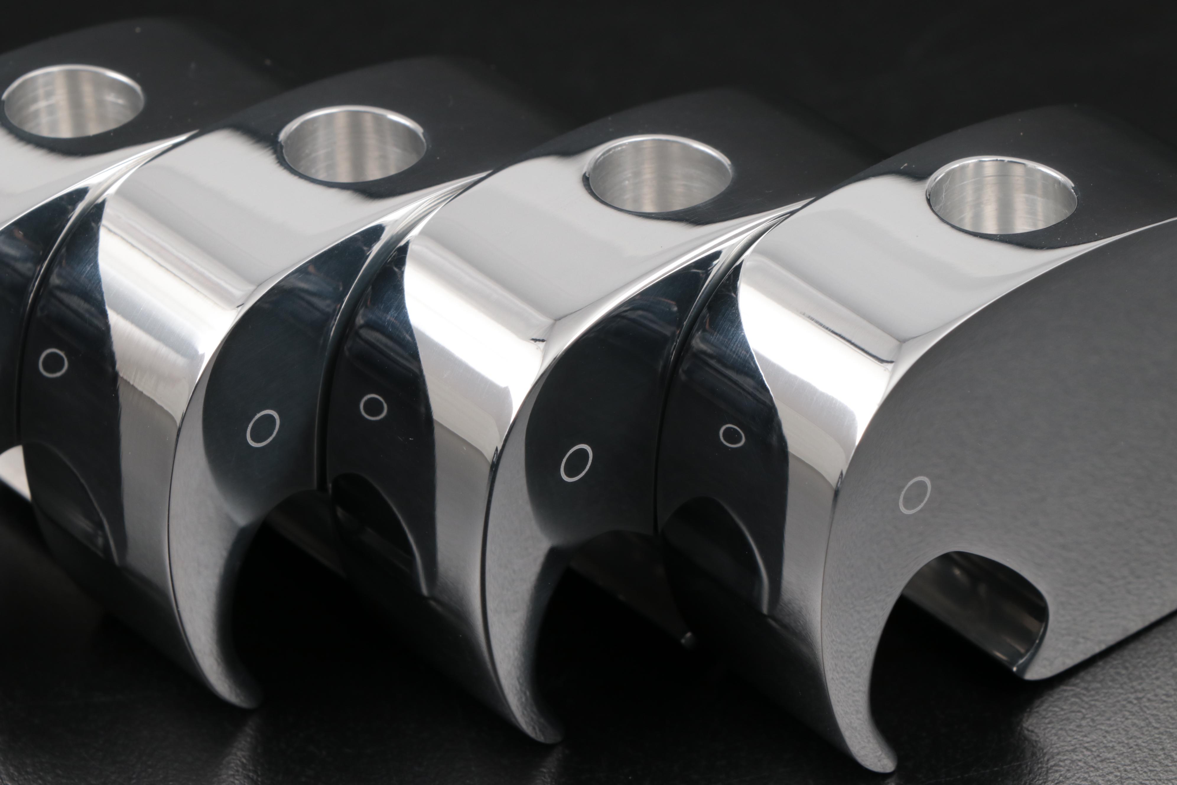 Georg Jensen Oak Elephant Figurine and Stainless Steel Candle Holders