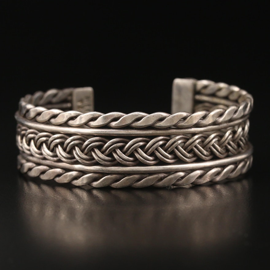 Mexican Sterling Woven Center Cuff