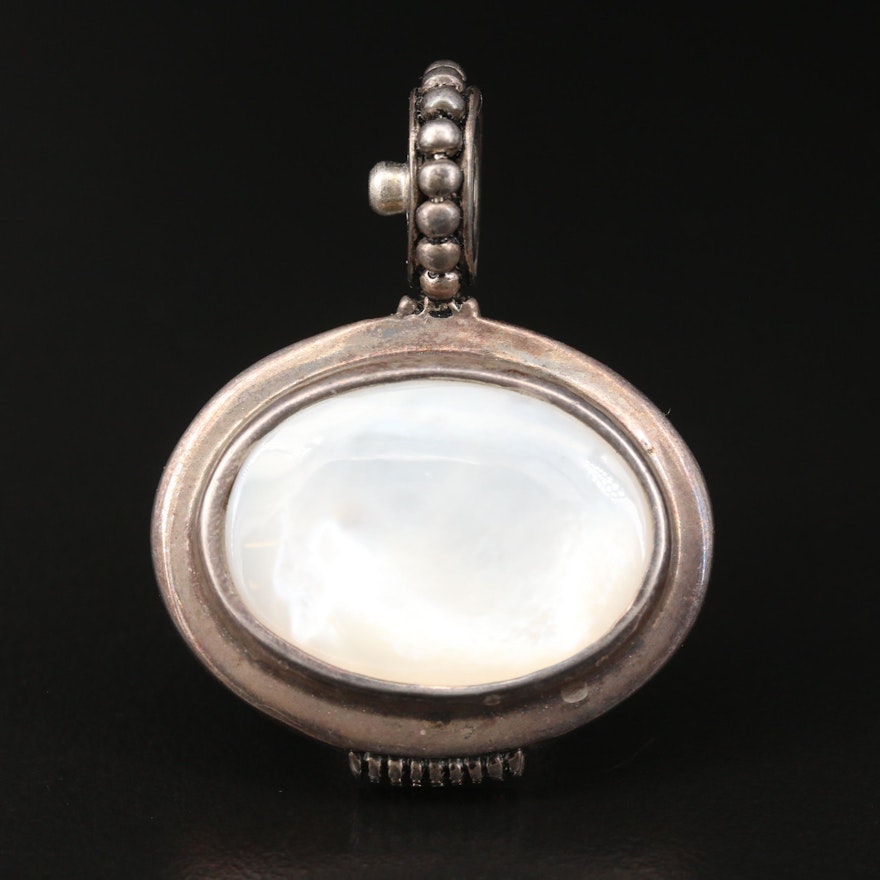 Sterling Silver Mother of Pearl Espo Snap in Pendant