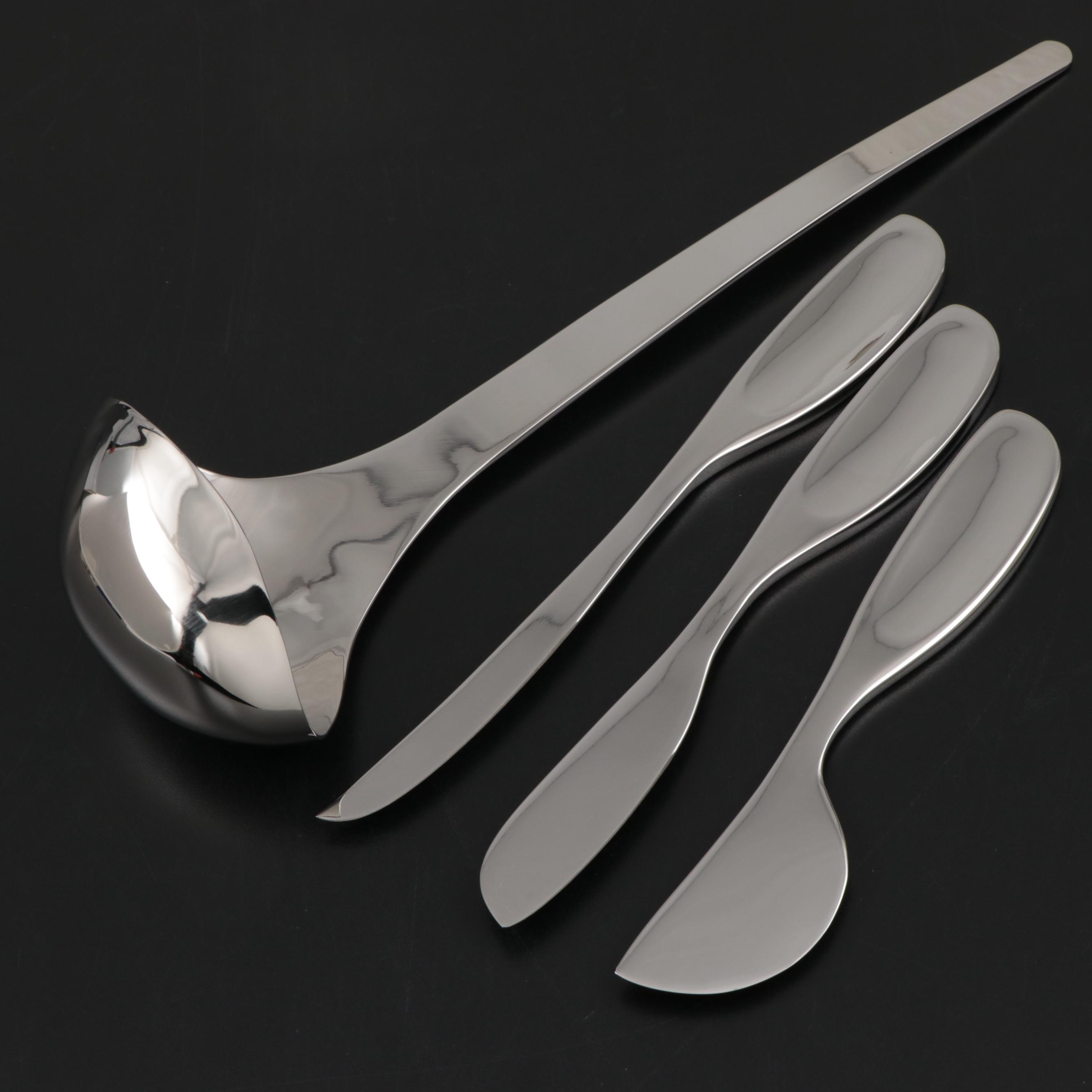 Georg Jensen Modern Stainless Steel Ladle and Cheese Knife Set