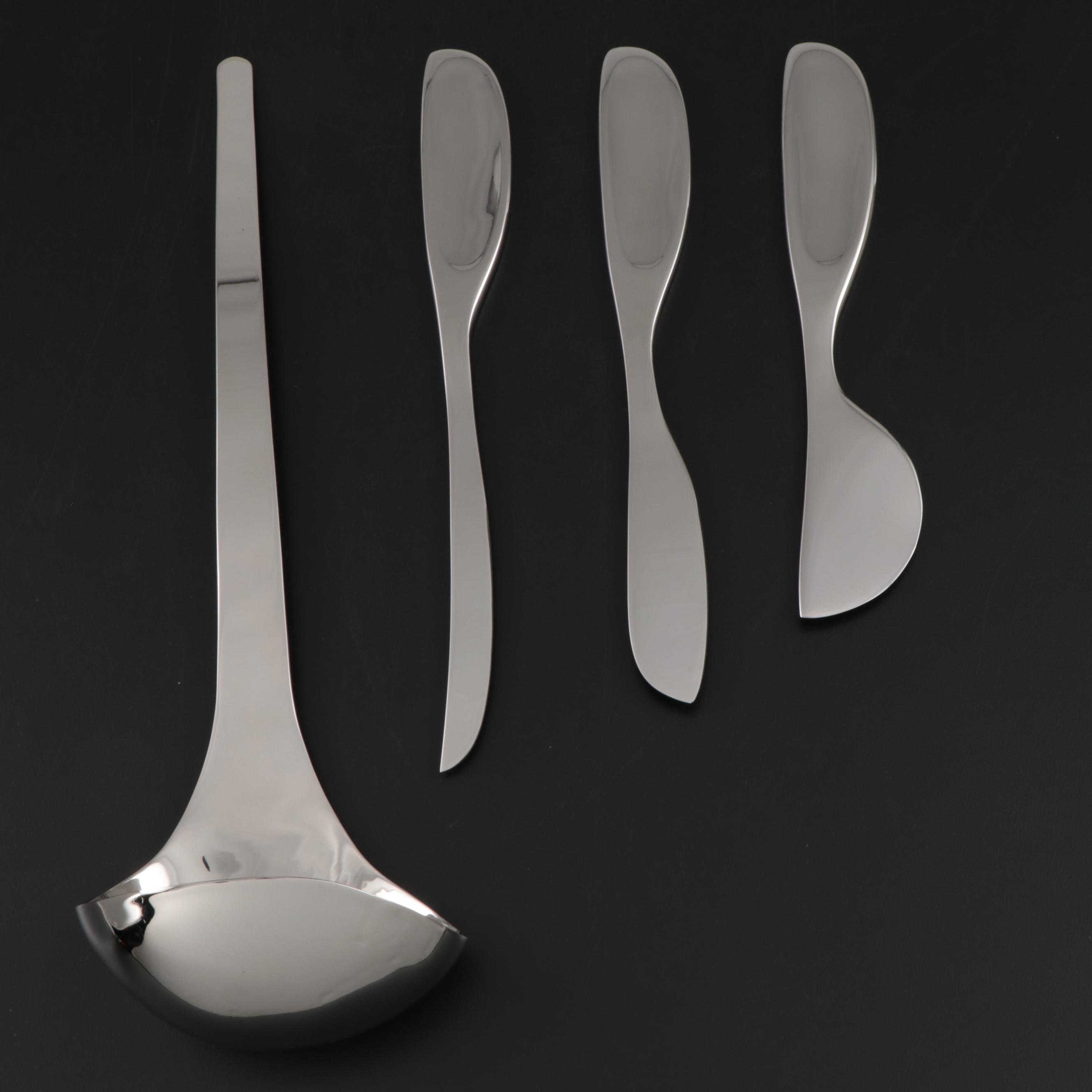 Georg Jensen Modern Stainless Steel Ladle and Cheese Knife Set