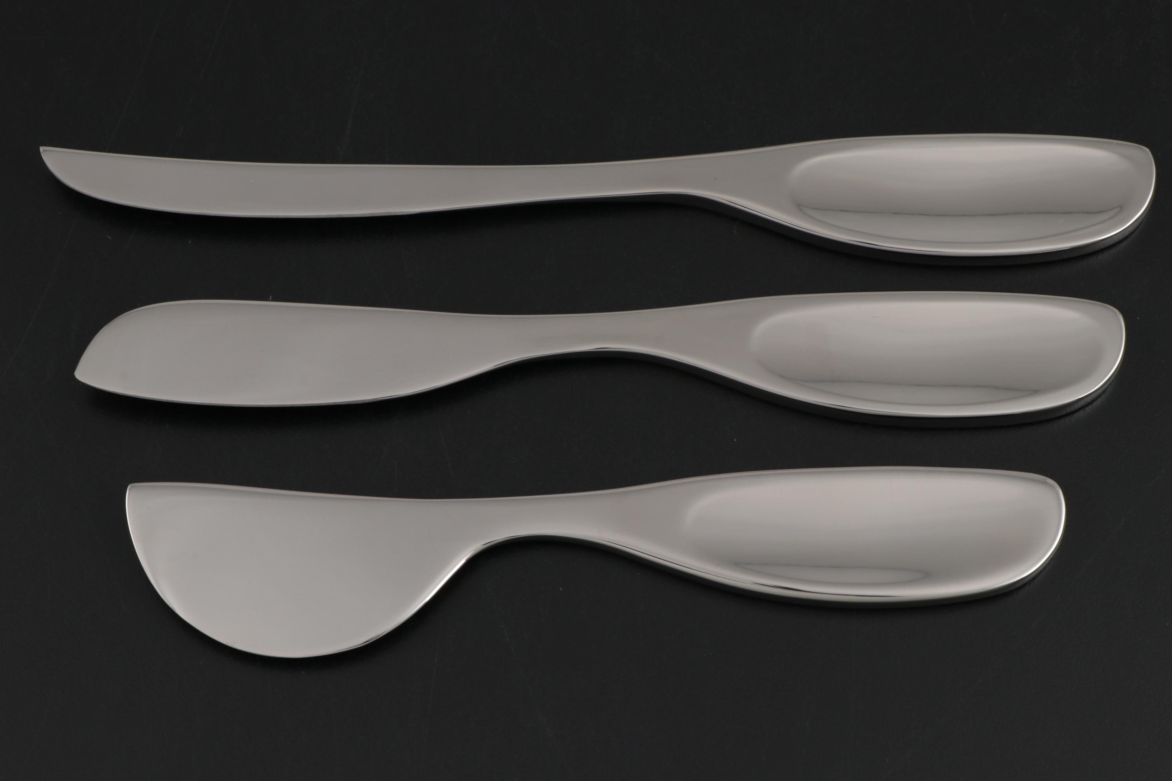 Georg Jensen Modern Stainless Steel Ladle and Cheese Knife Set