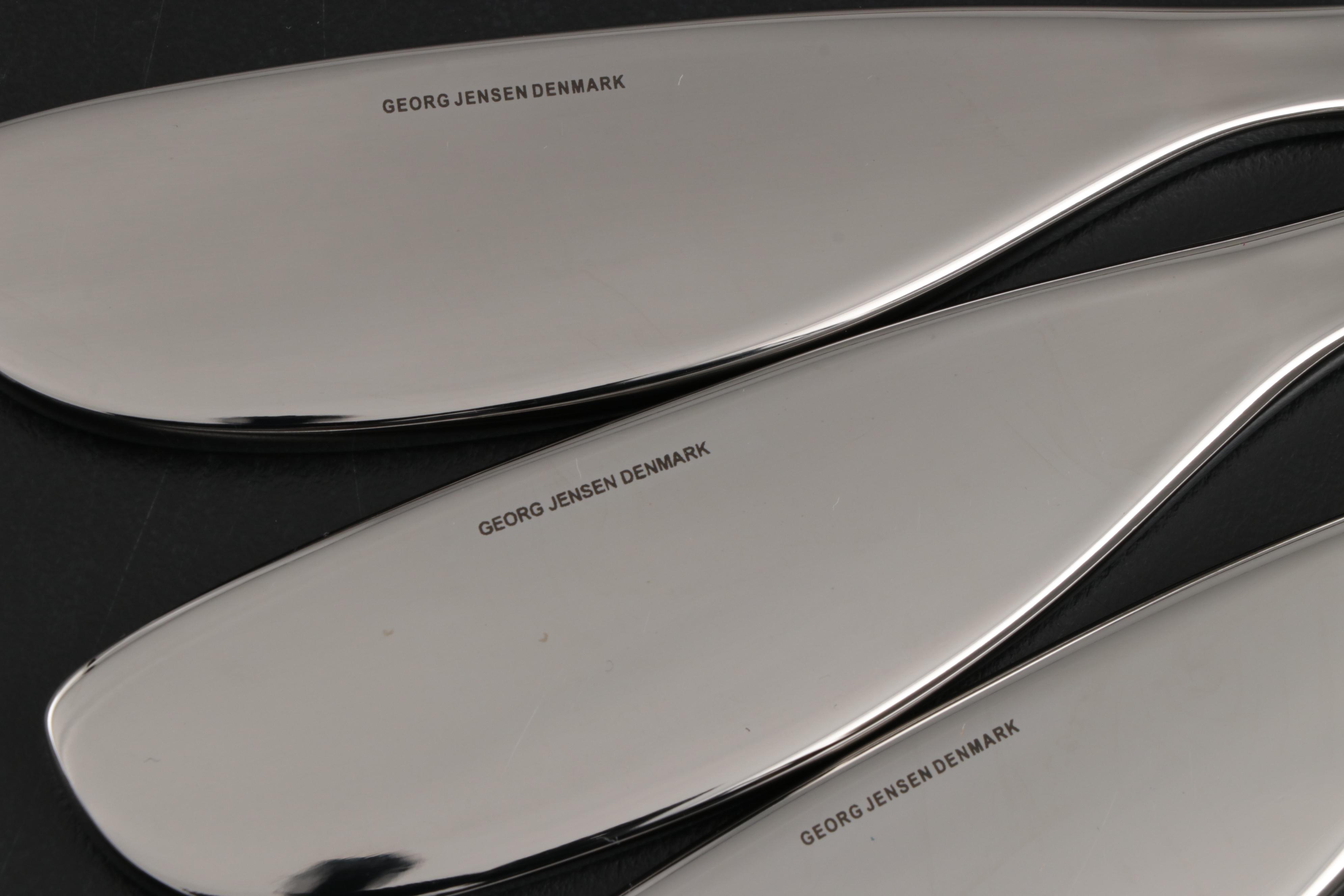 Georg Jensen Modern Stainless Steel Ladle and Cheese Knife Set