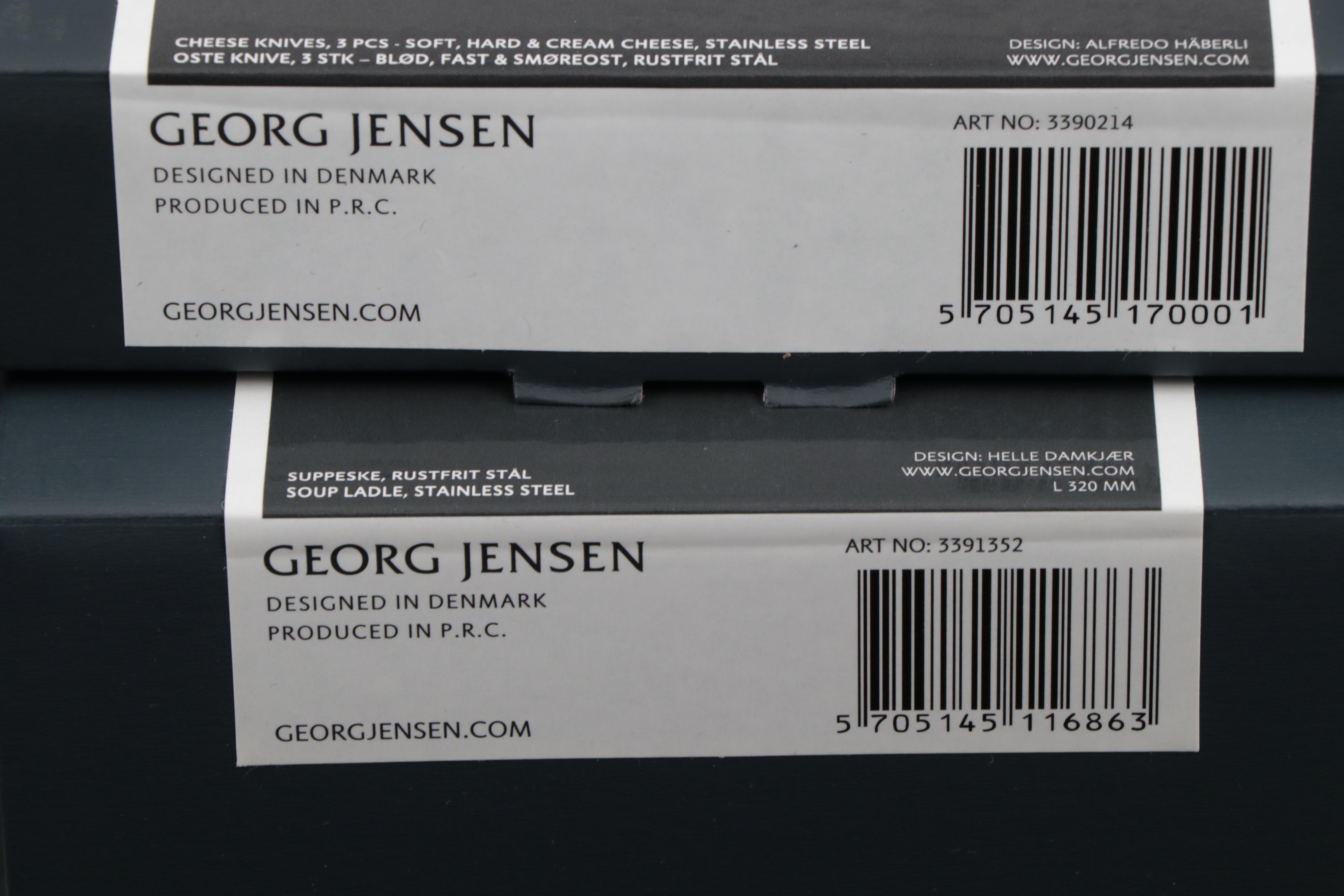 Georg Jensen Modern Stainless Steel Ladle and Cheese Knife Set